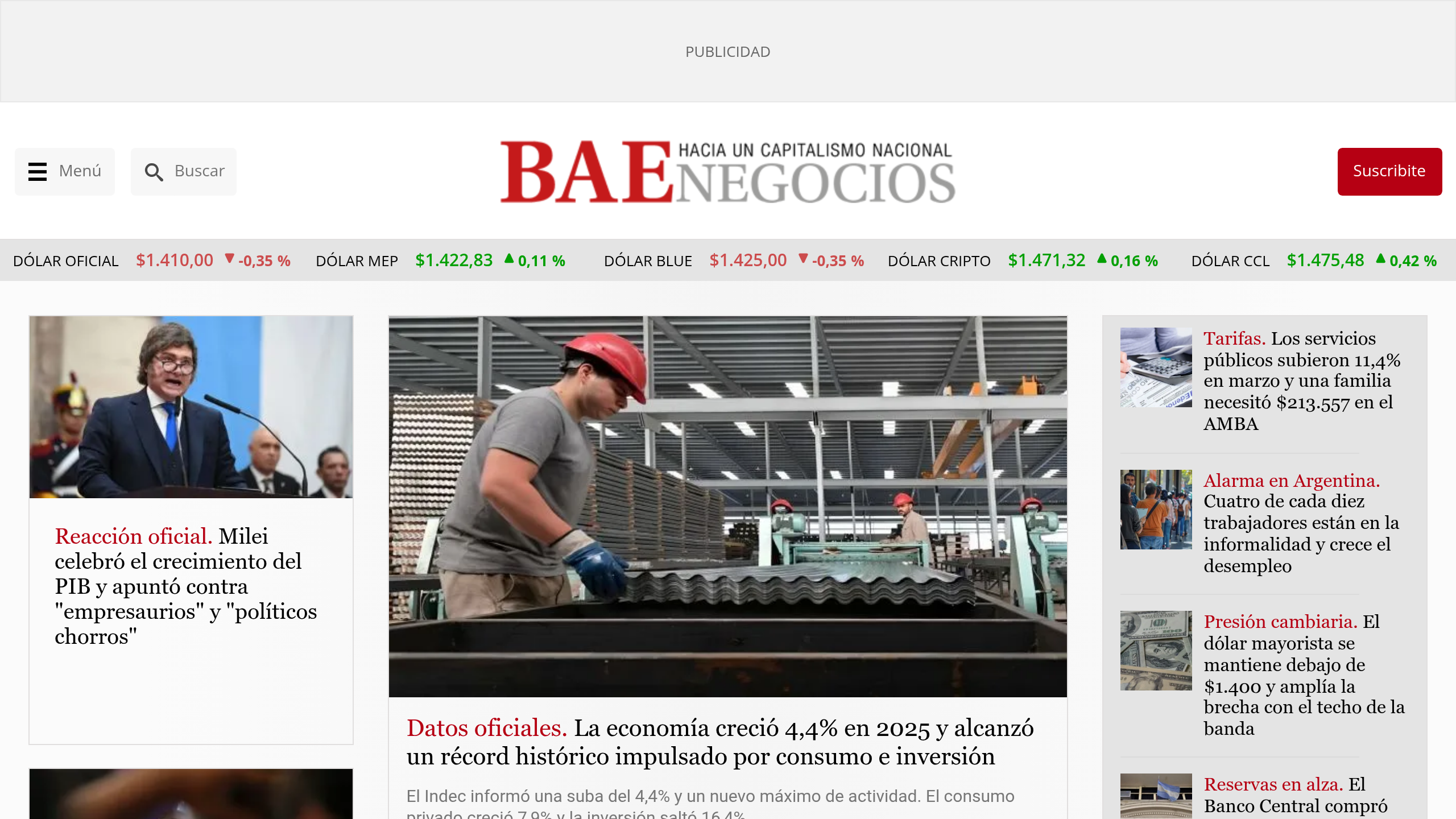 Captura de pantalla de BAE Negocios