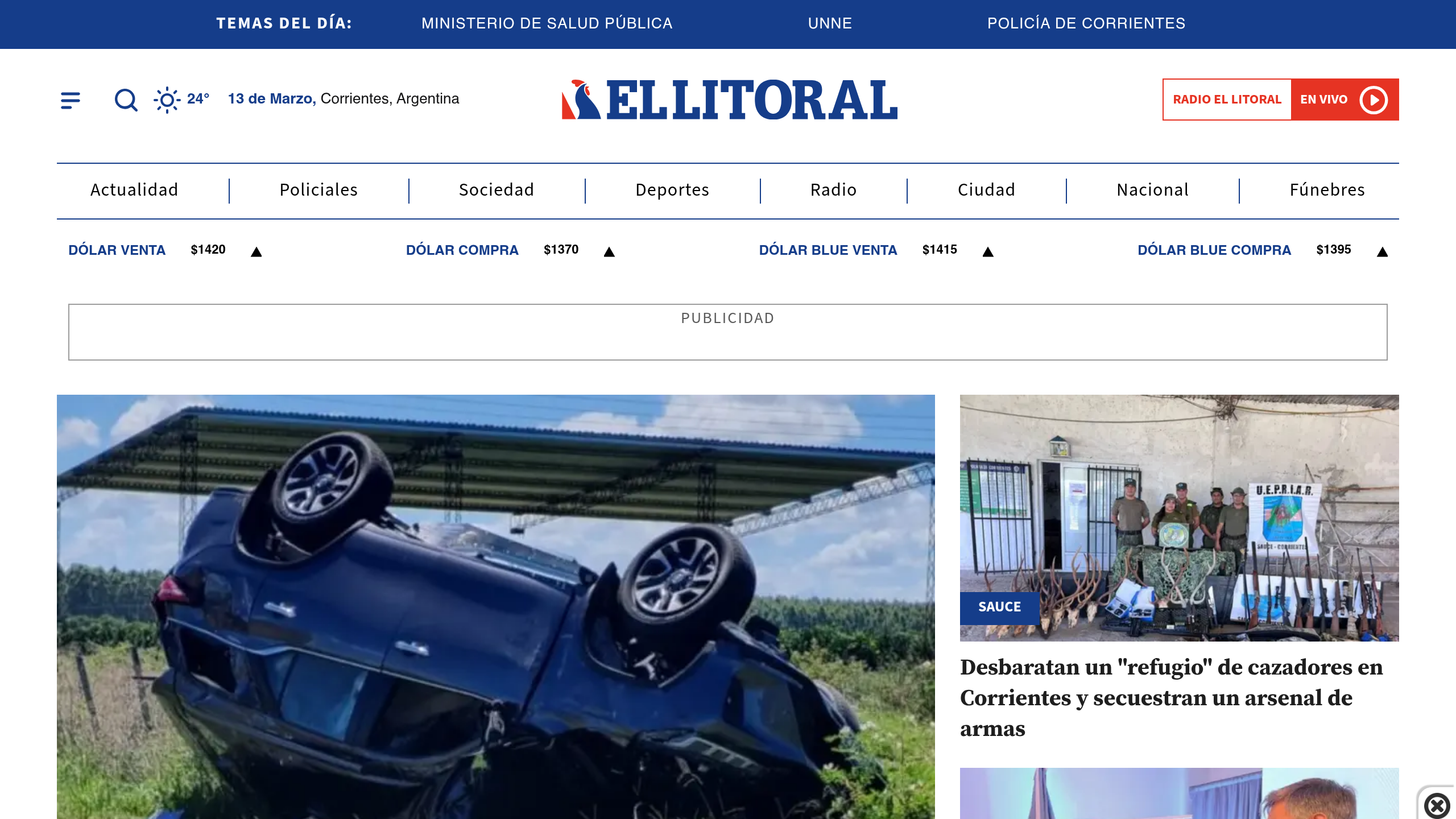 Captura de pantalla de El Litoral