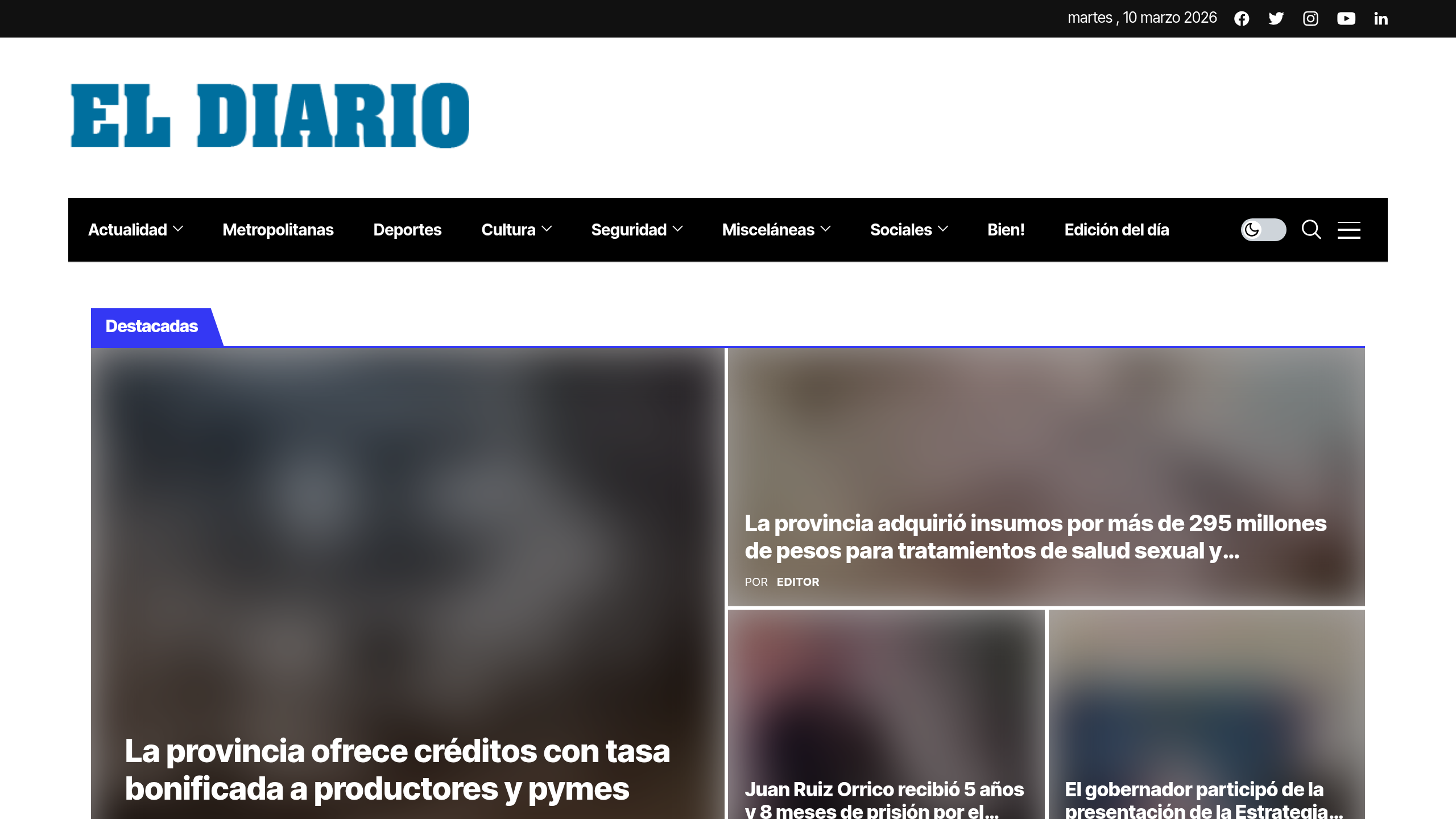 Captura de pantalla de El diario