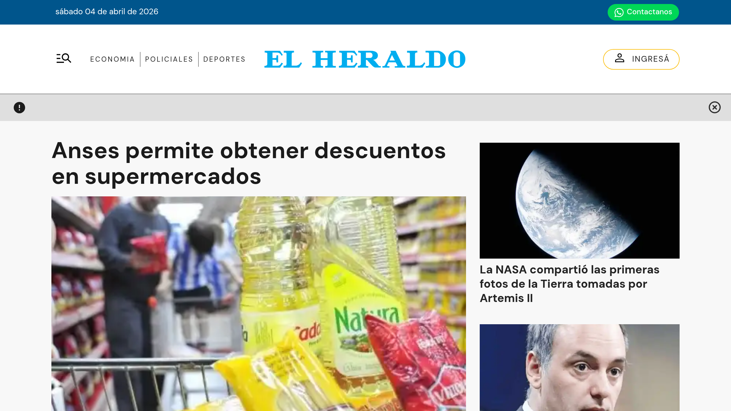 Captura de pantalla de El Heraldo