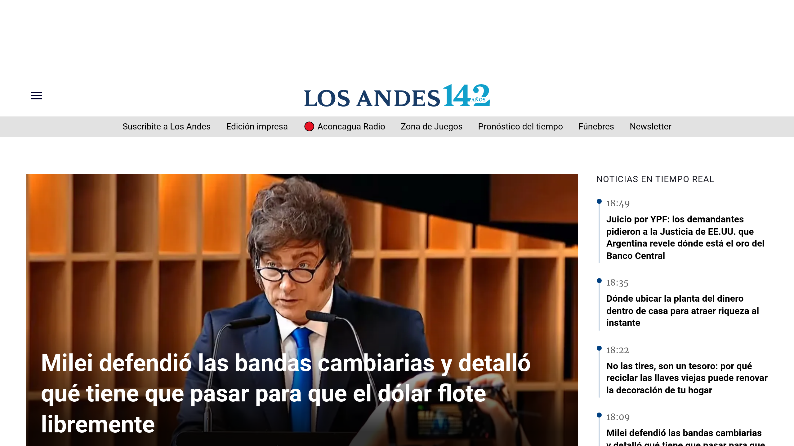 Captura de pantalla de Los Andes