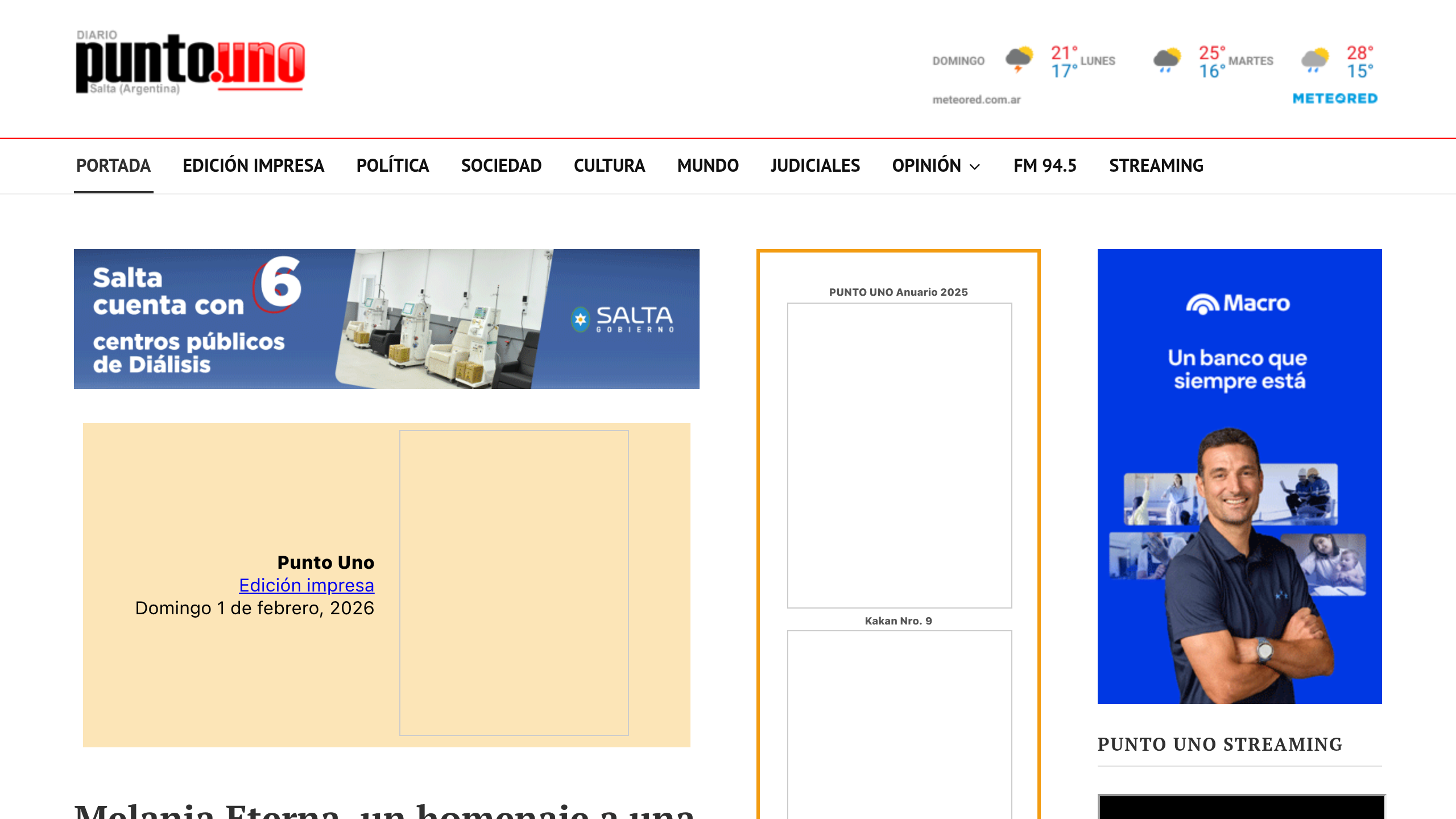 Captura de pantalla de Punto Uno