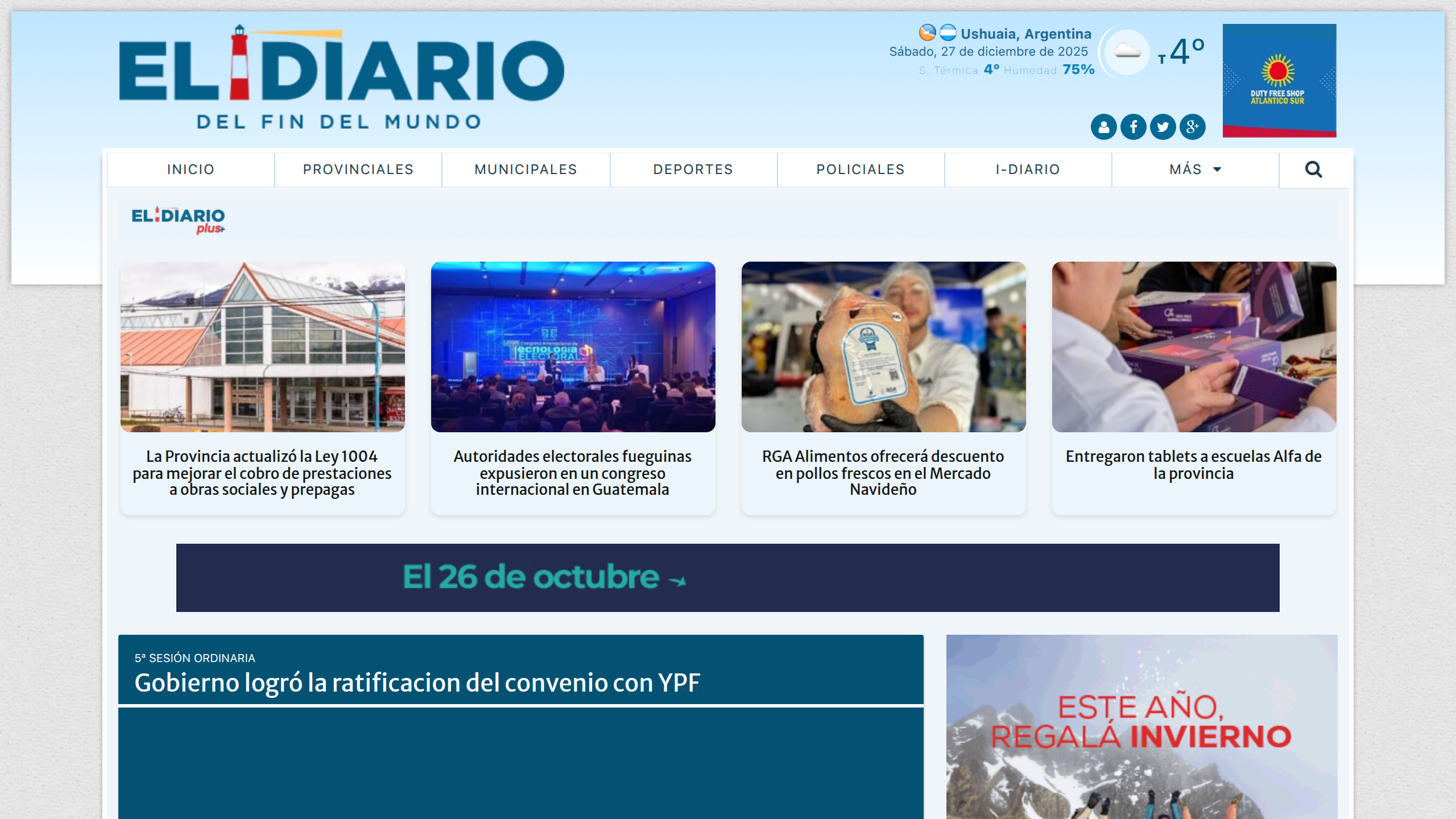 Captura de pantalla de El Diario del Fin del Mundo