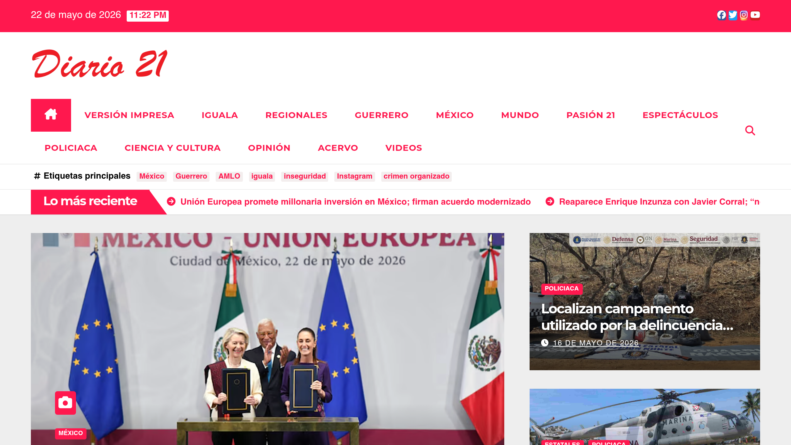 Captura de pantalla de Diario 21