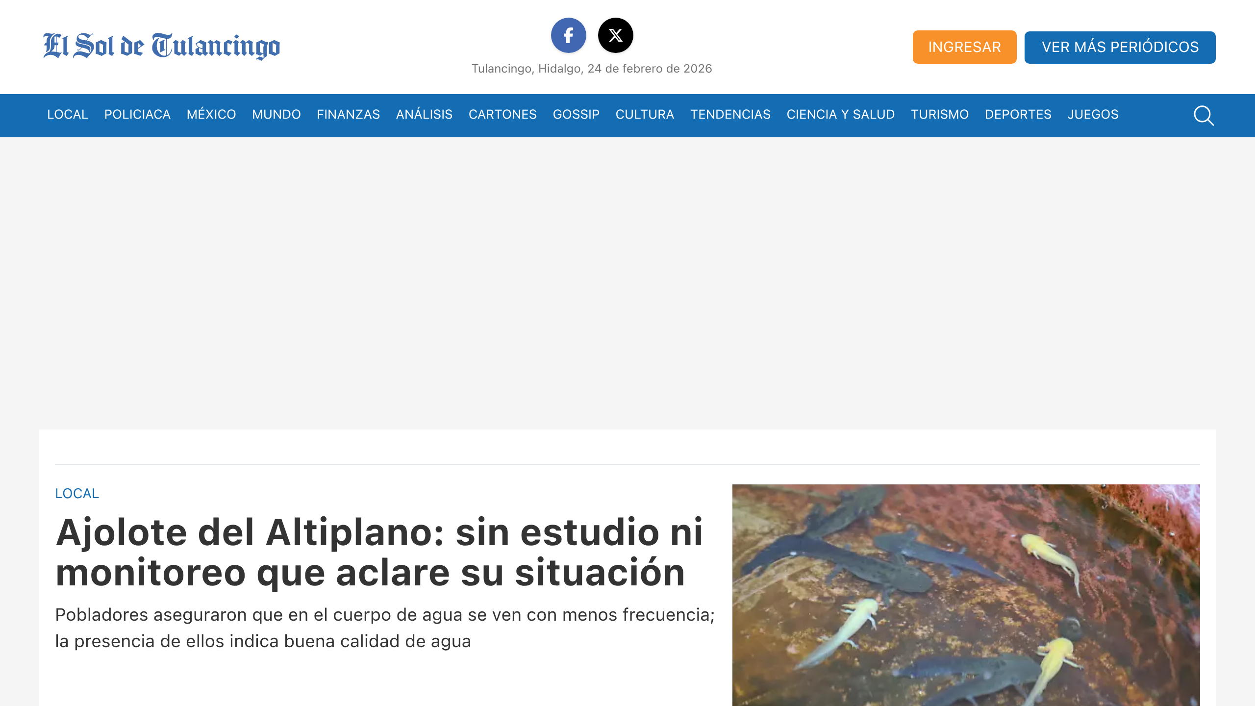 Captura de pantalla de El Sol de Tulancingo