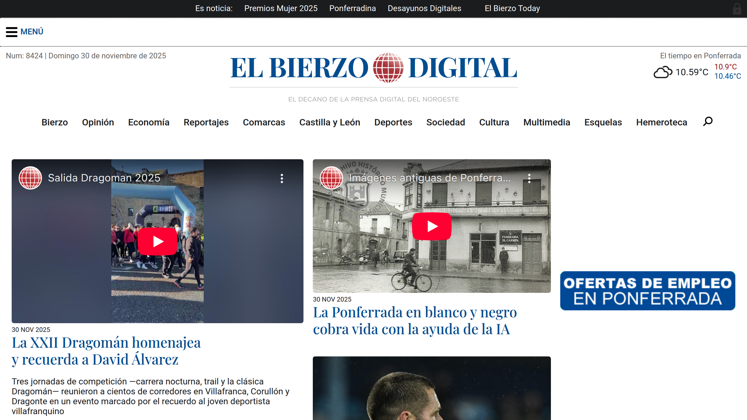 Captura de pantalla de El Bierzo Digital