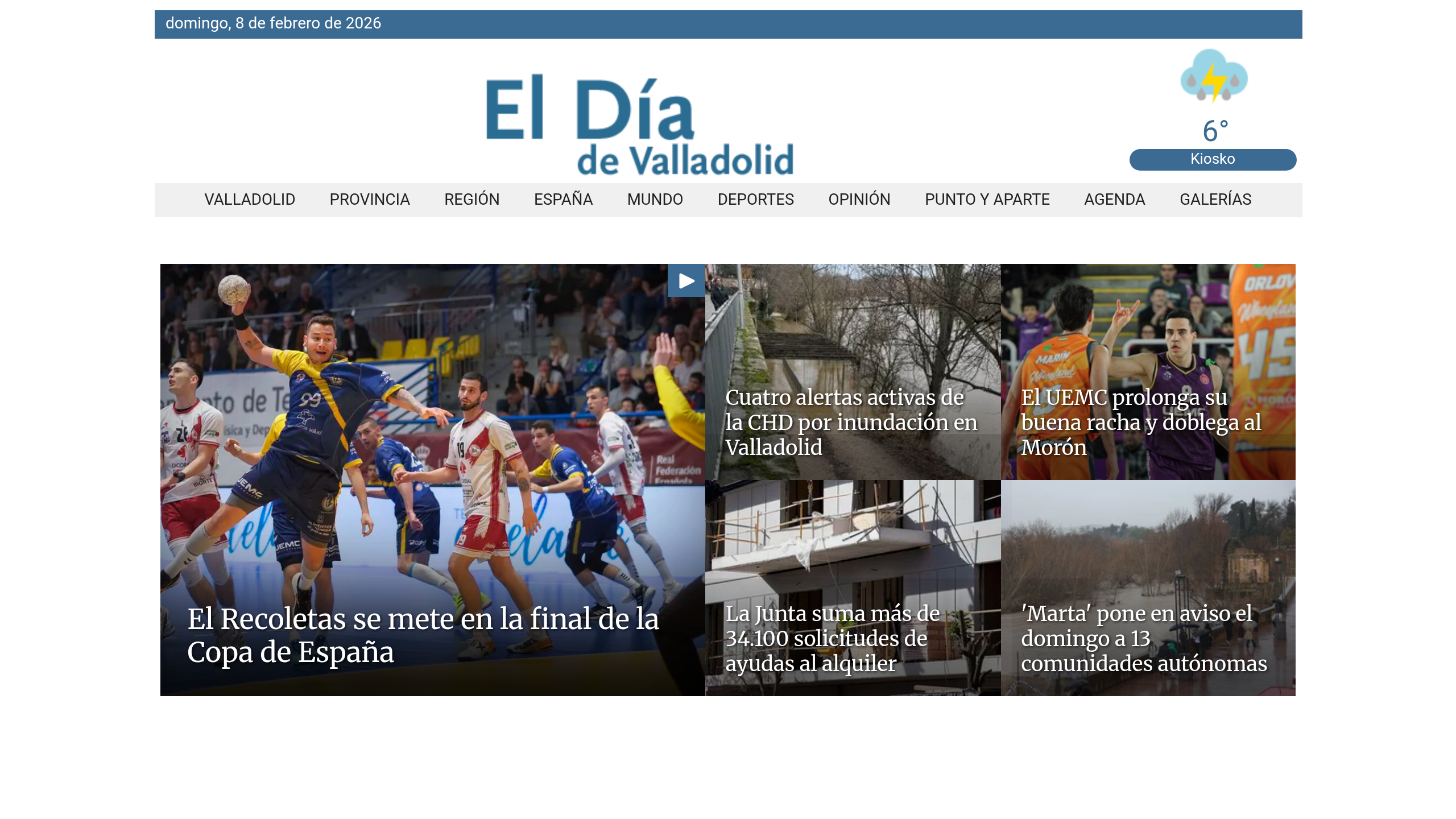 Captura de pantalla de El Día de Valladolid