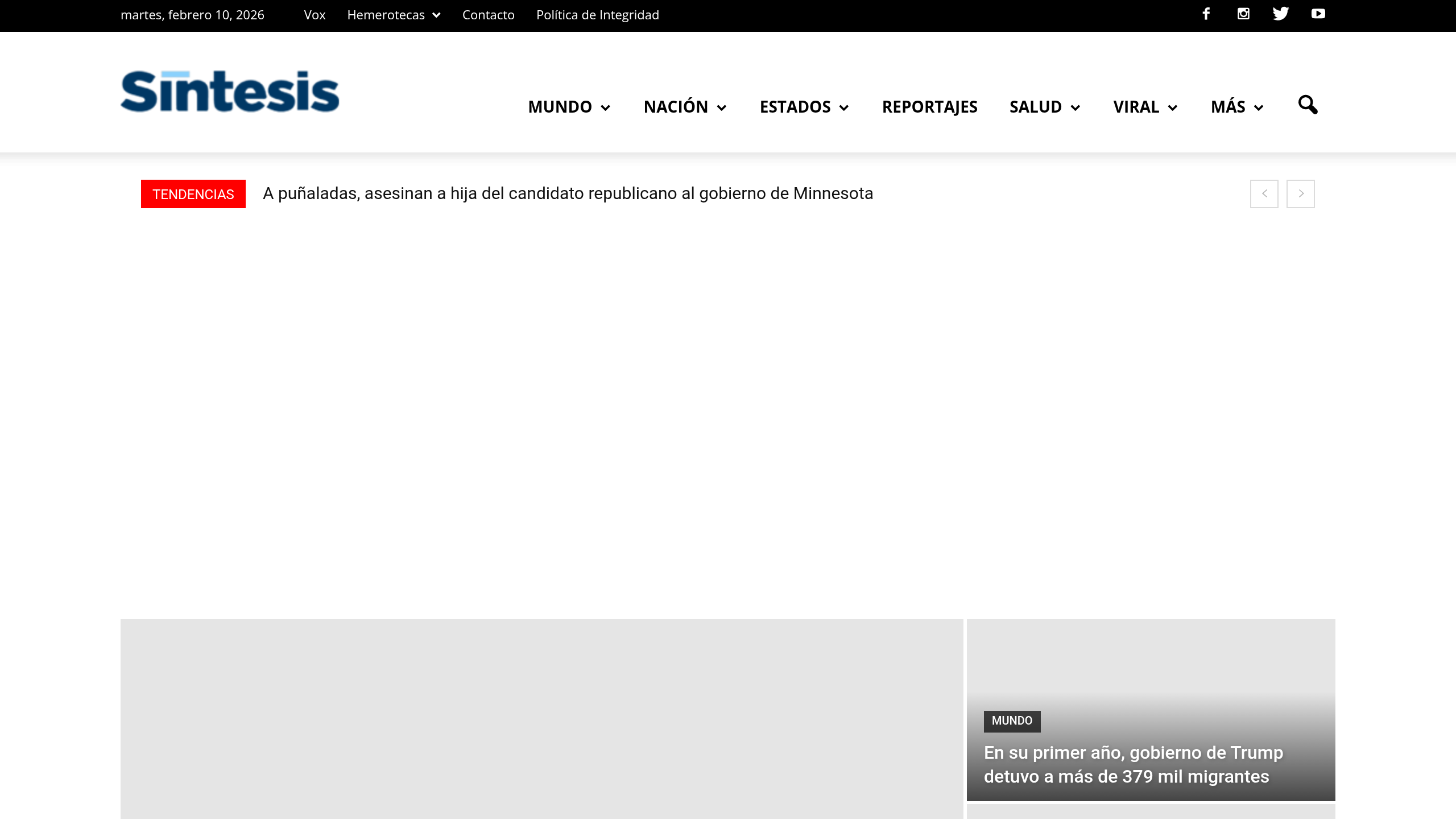 Captura de pantalla de Síntesis Nacional