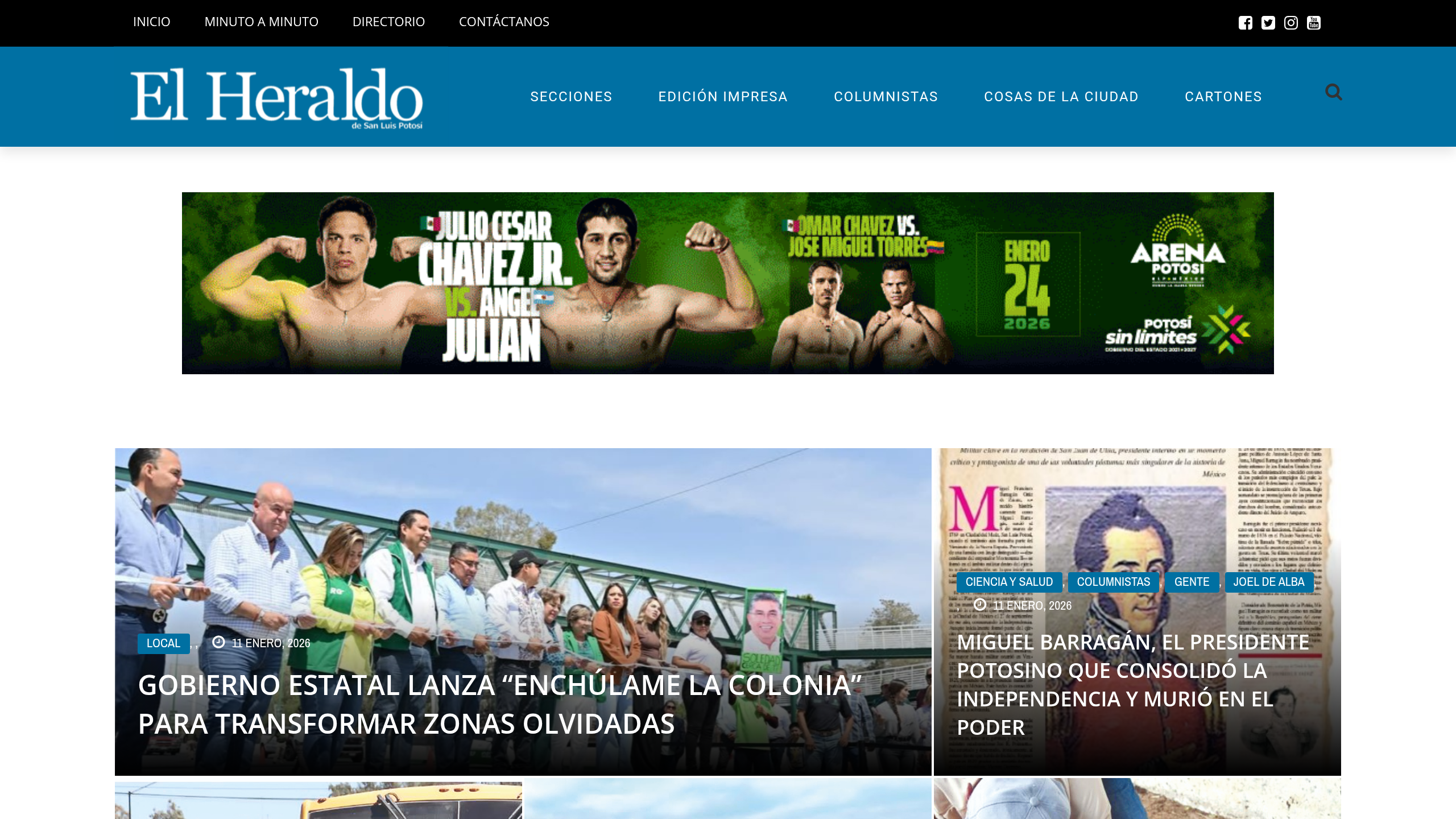 Captura de pantalla de El Heraldo de San Luis Potosí