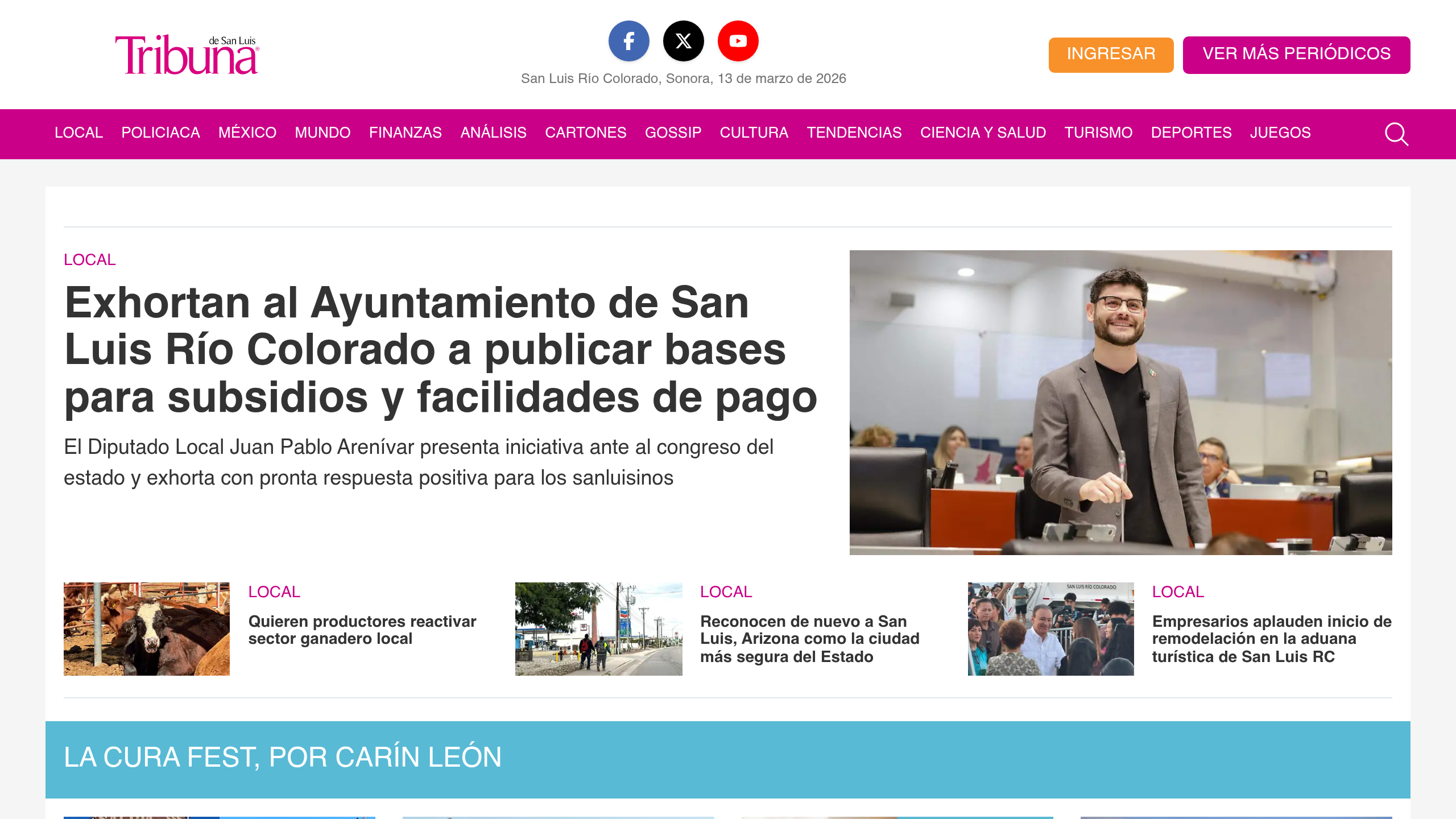 Captura de pantalla de Tribuna de San Luis