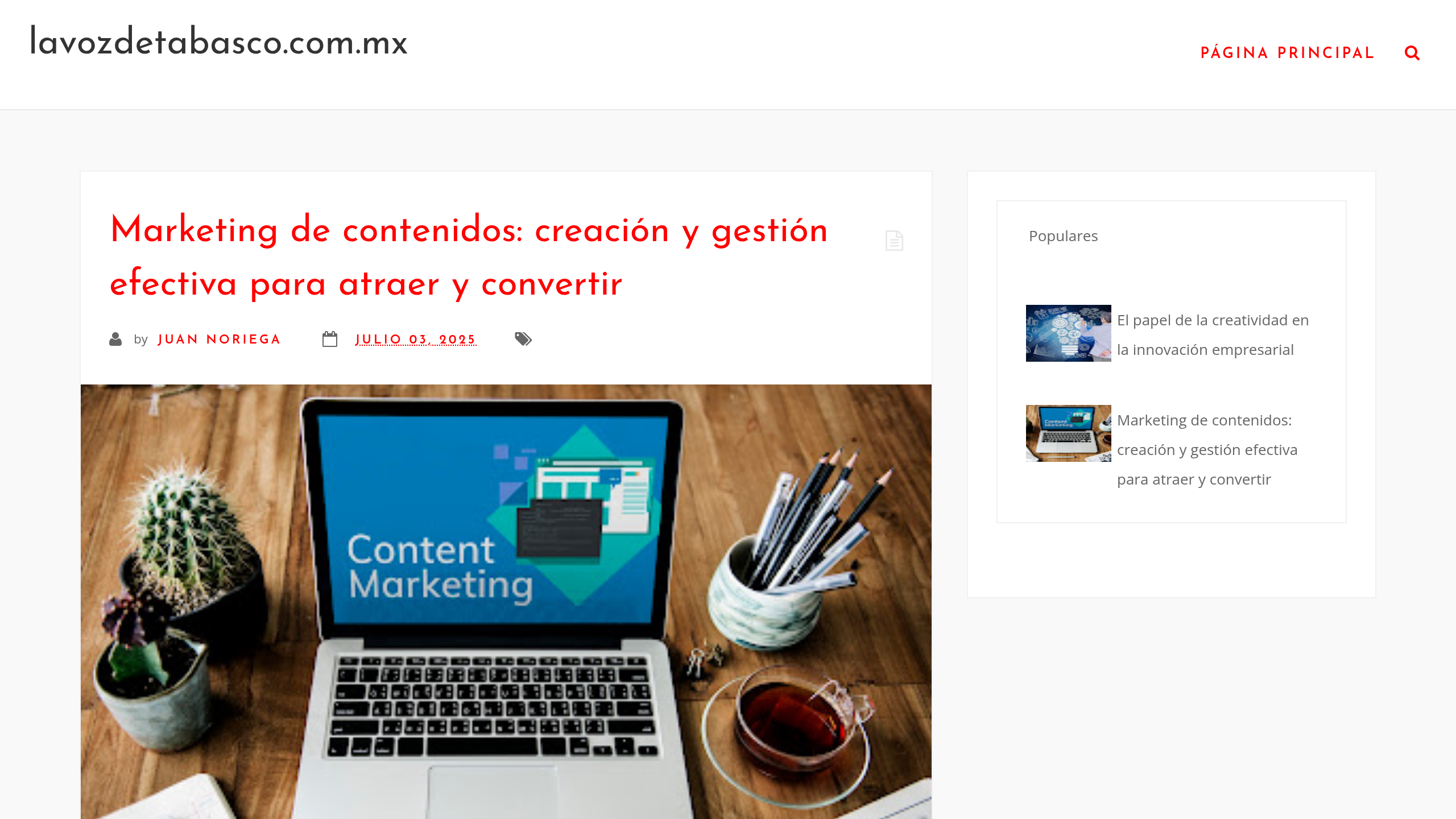 Captura de pantalla de La Voz de Tabasco