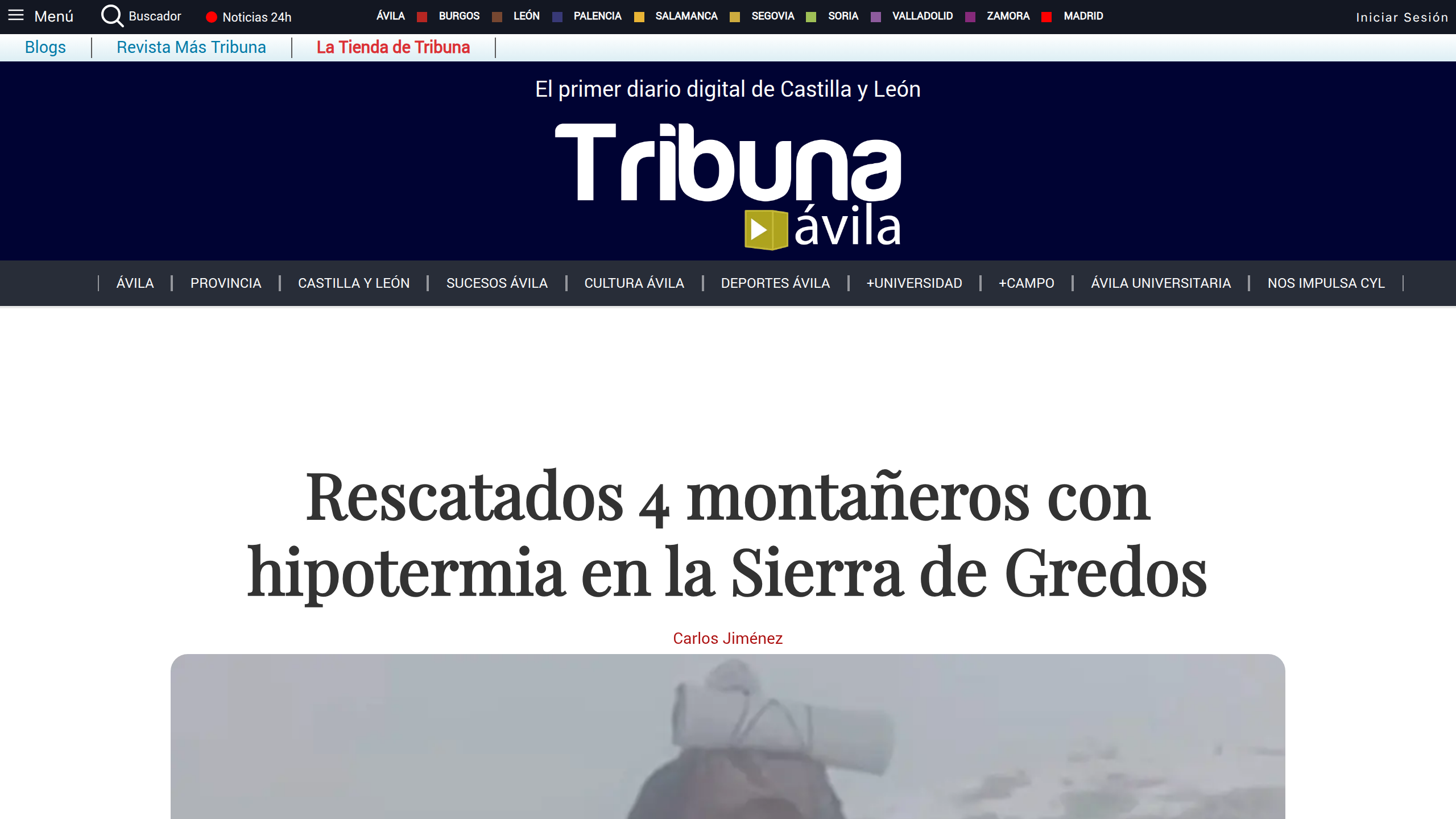 Captura de pantalla de Tribuna Ávila
