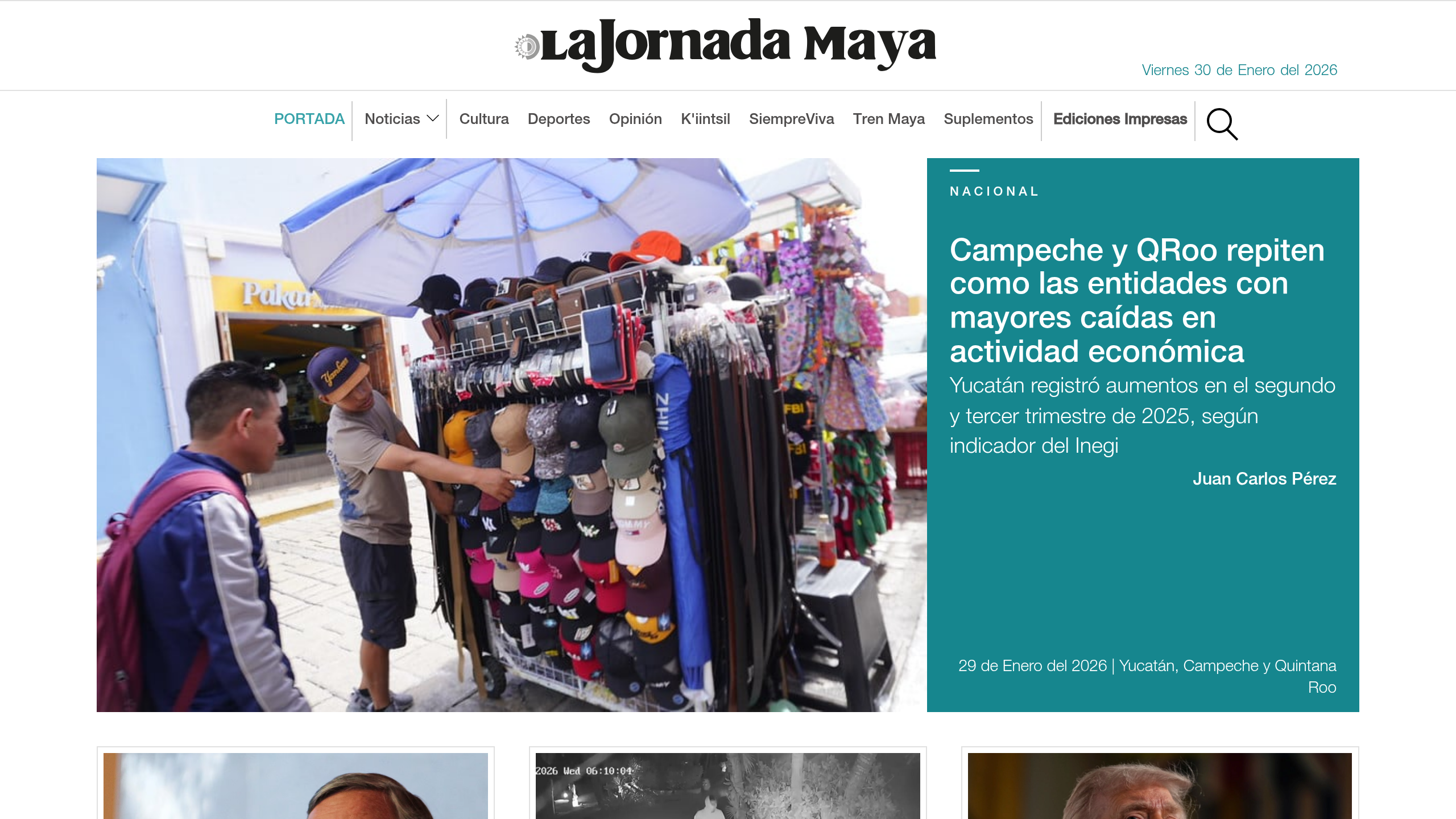 Captura de pantalla de La Jornada Maya