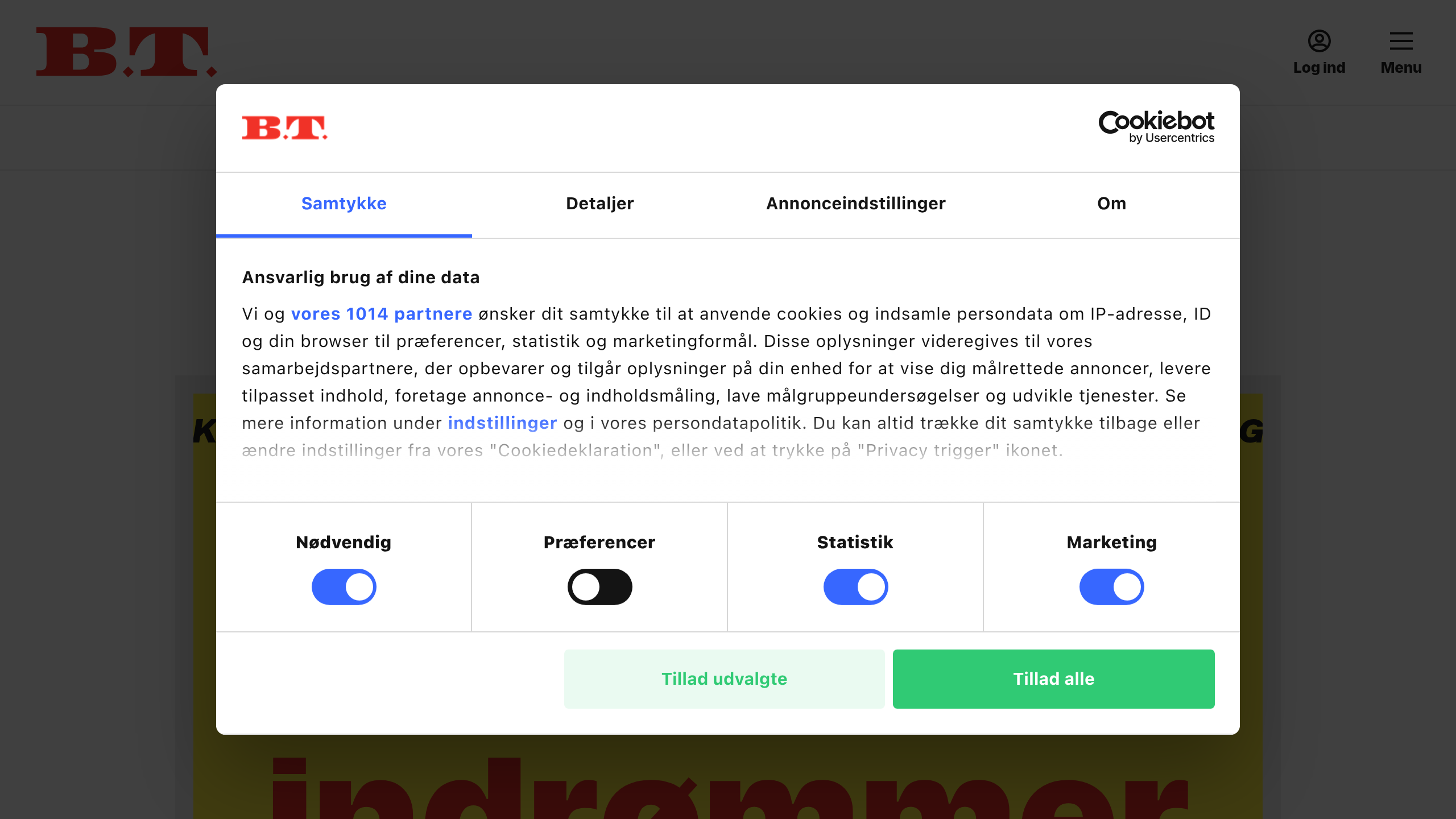 Captura de pantalla de B.T. Nyheder
