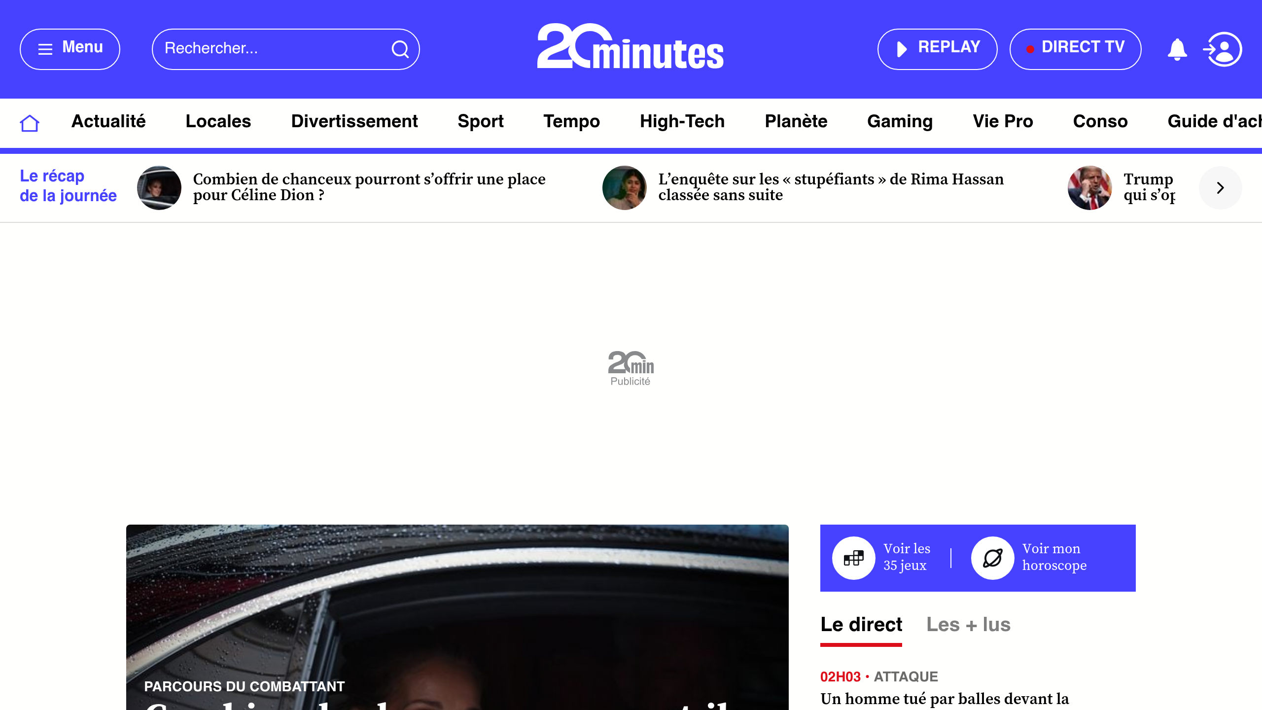 Captura de pantalla de 20 Minutes