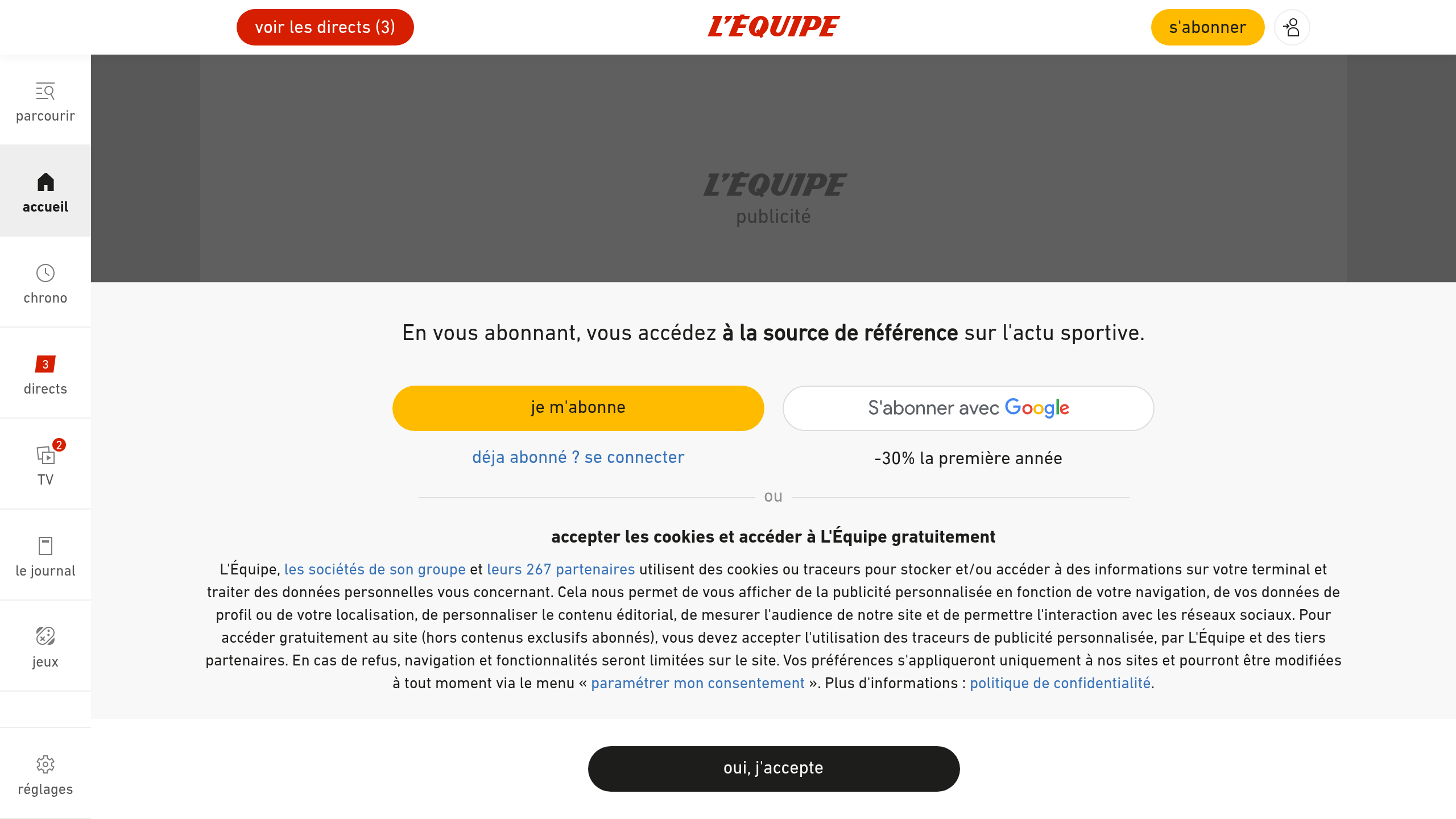 Captura de pantalla de L’Equipe