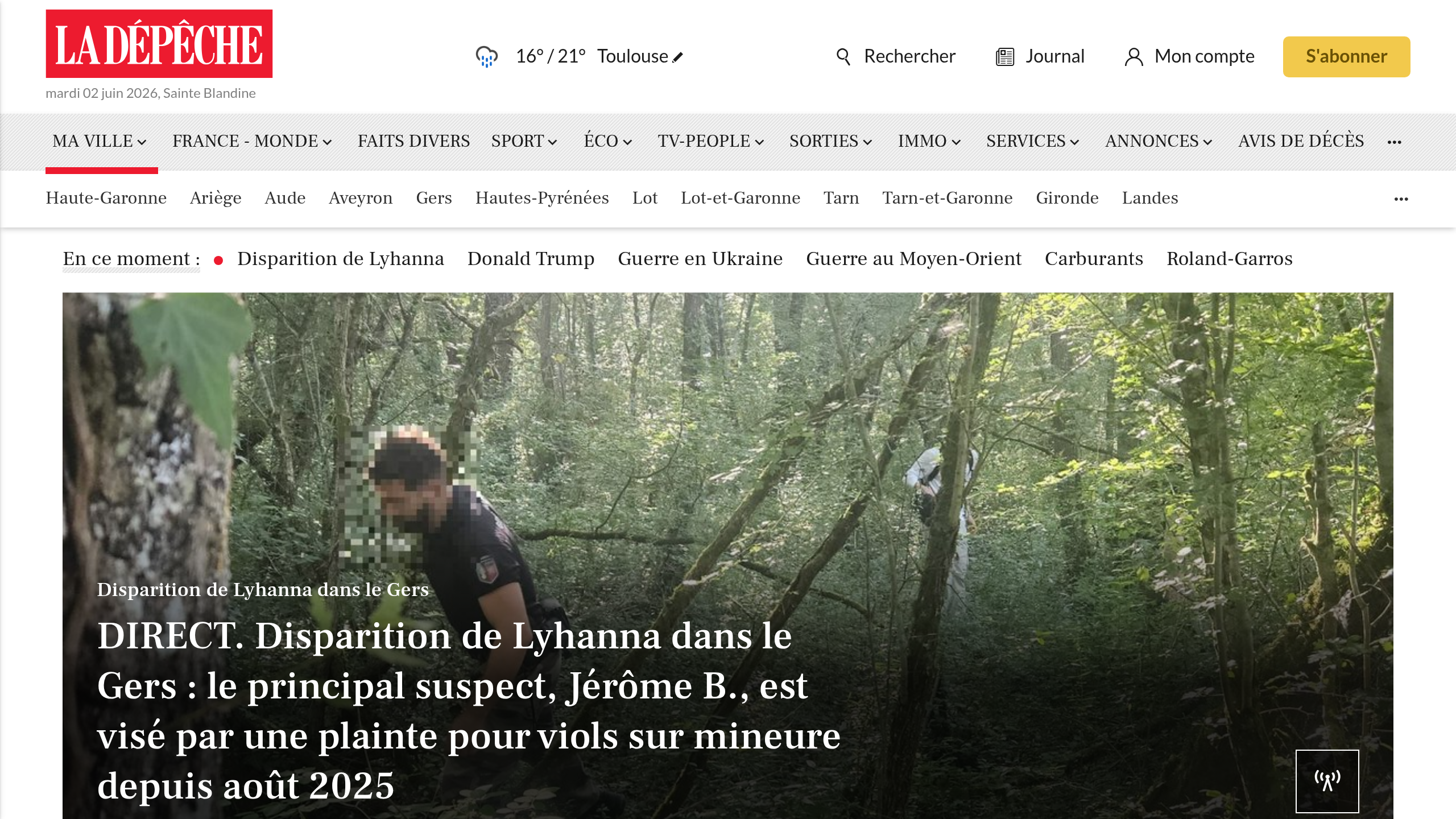 Captura de pantalla de La Dépêche