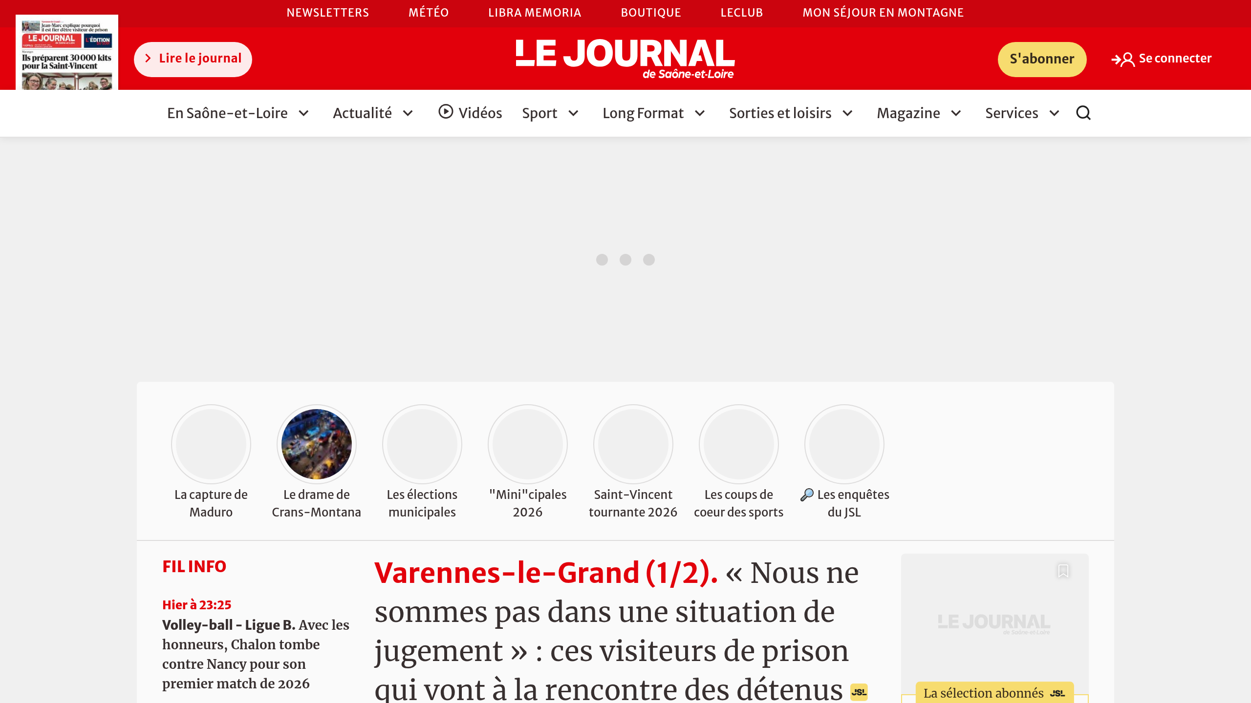 Captura de pantalla de Le Journal de Saône et Loire