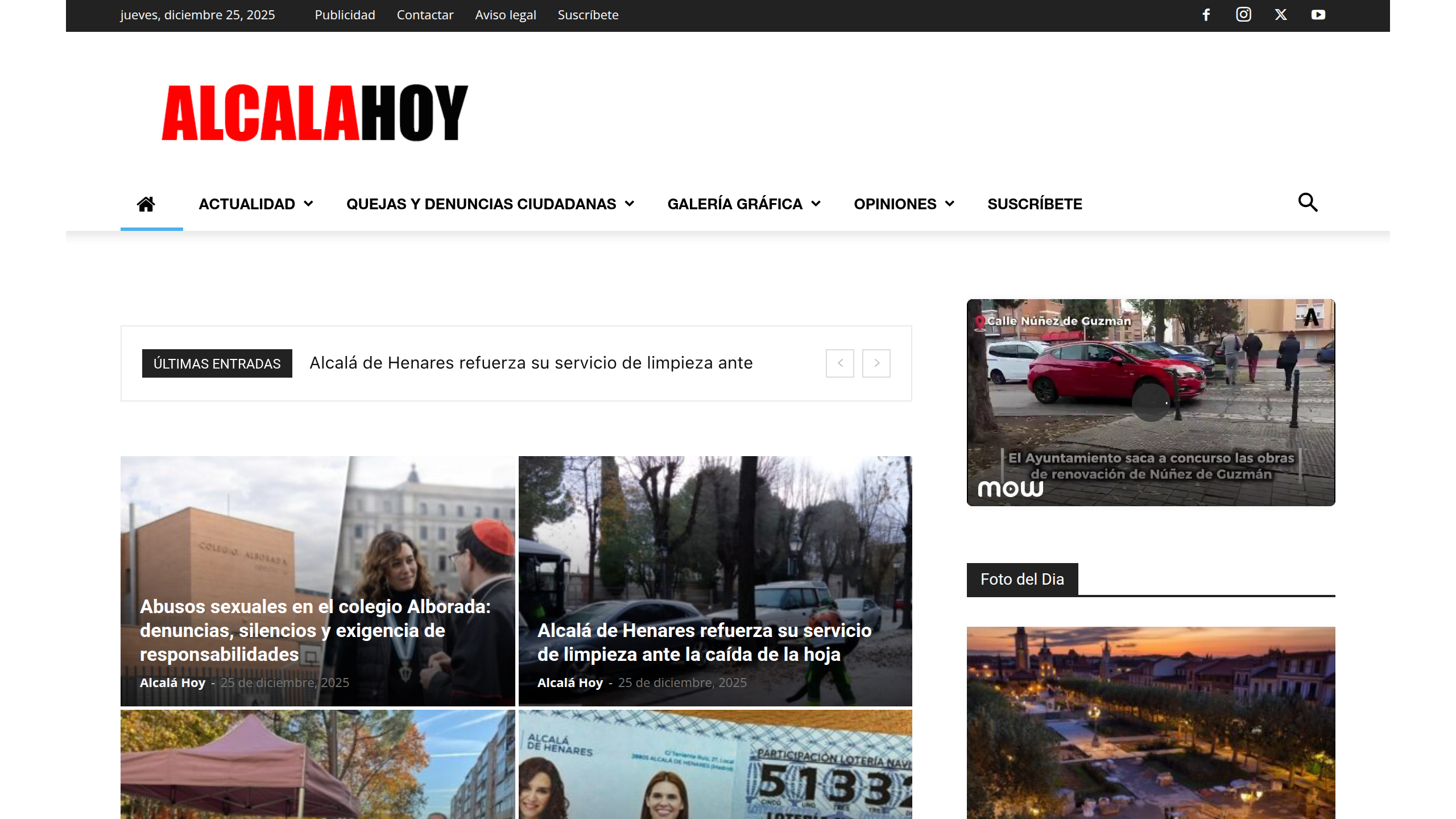 Captura de pantalla de Alcalá Hoy