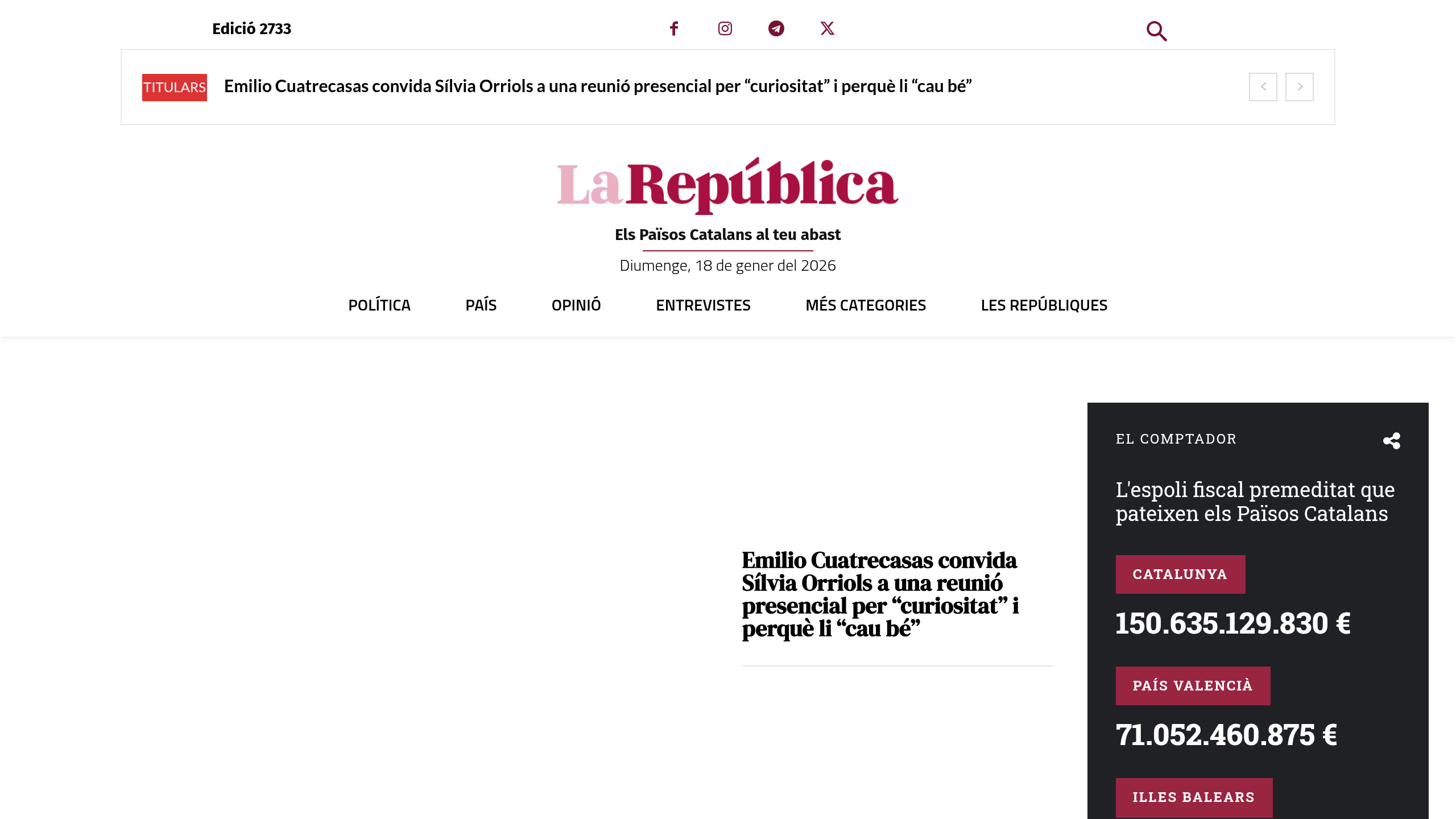 Captura de pantalla de La República