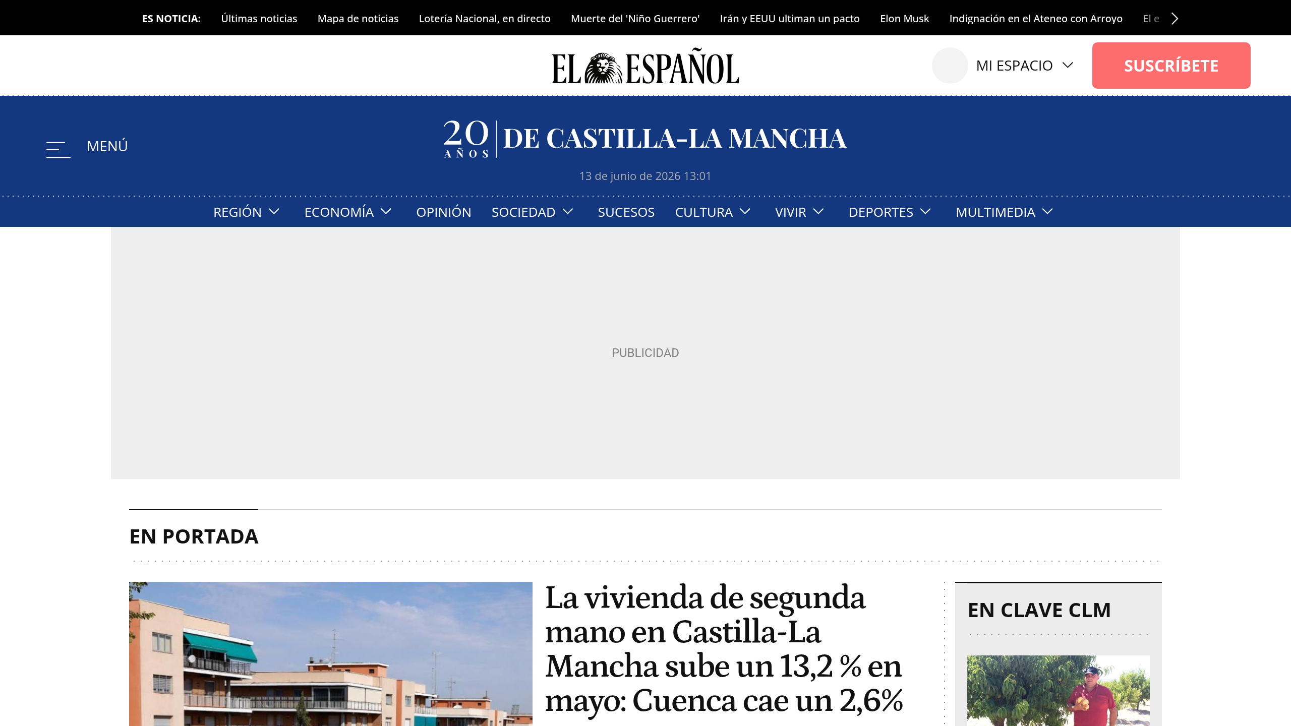 Captura de pantalla de El Digital Castilla-La Mancha