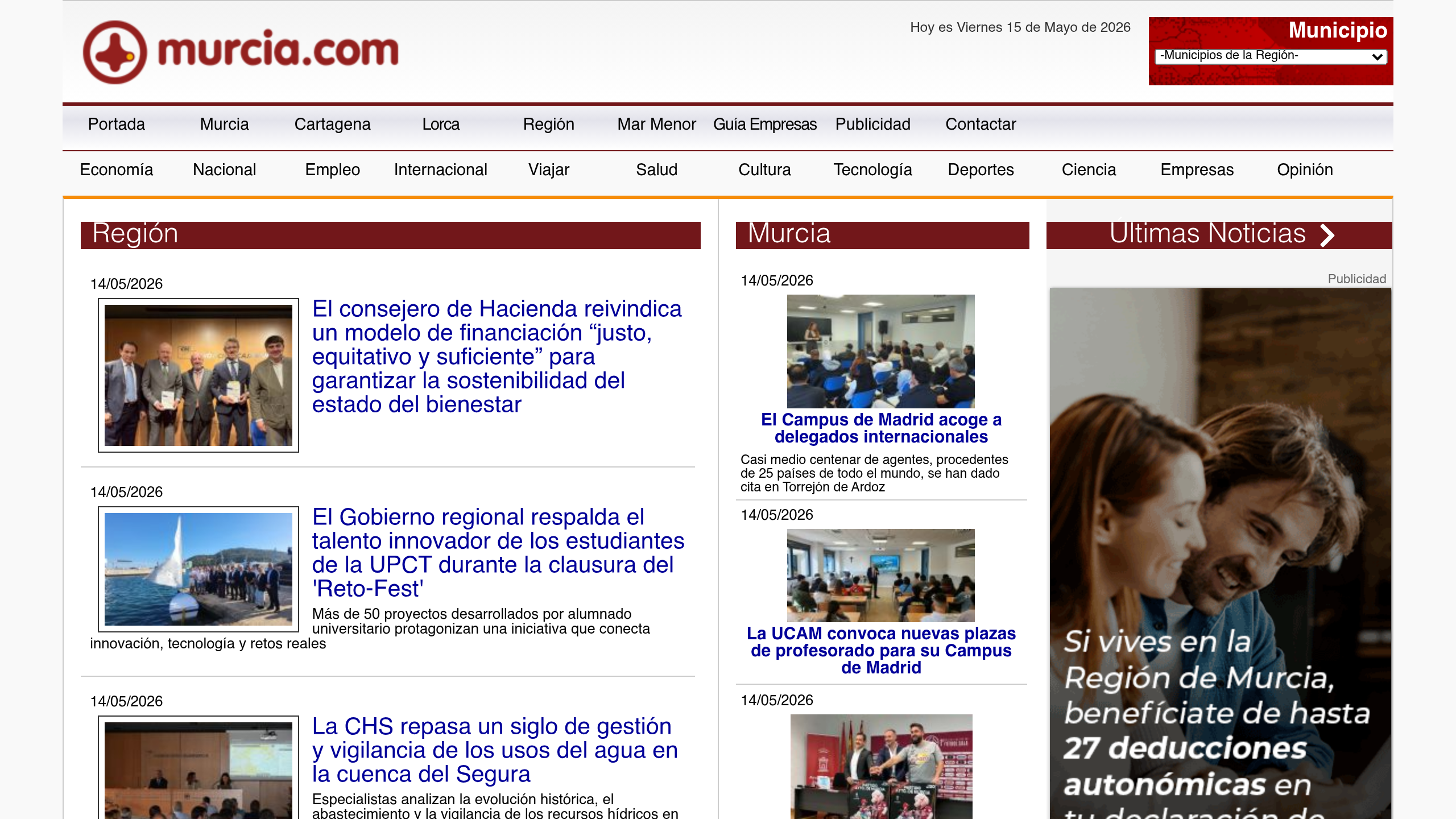 Captura de pantalla de Murcia.com