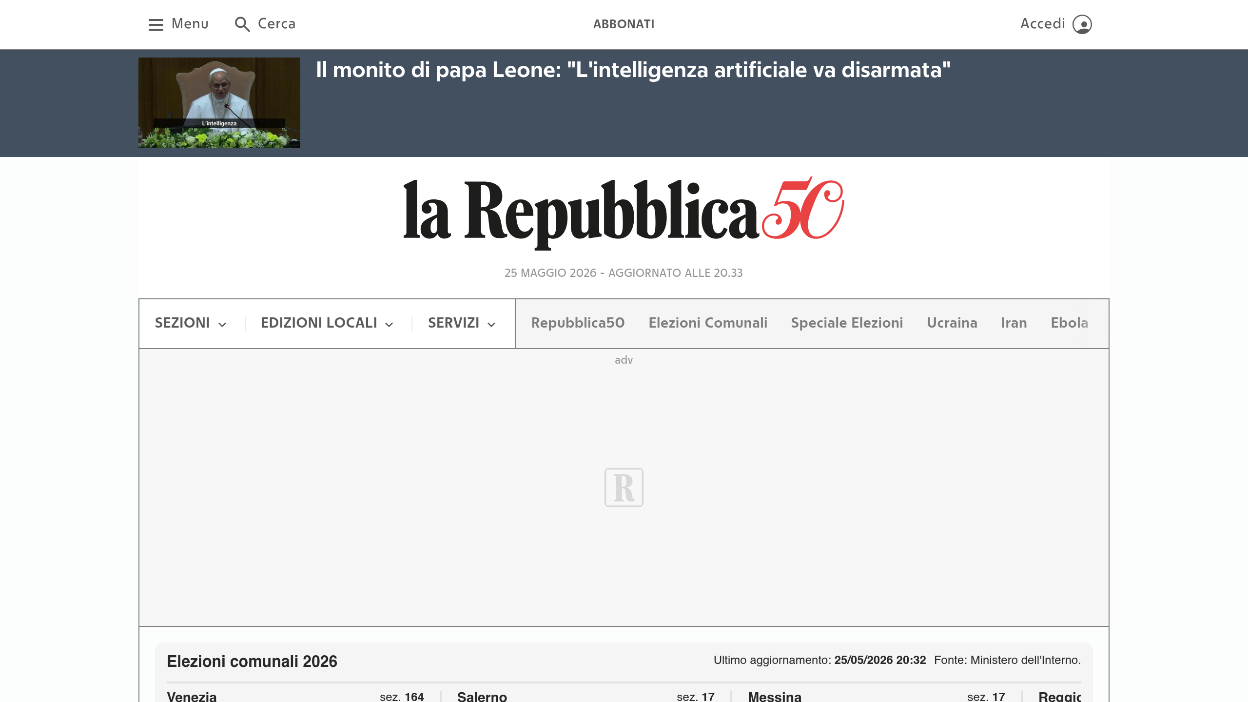 Captura de pantalla de La Repubblica