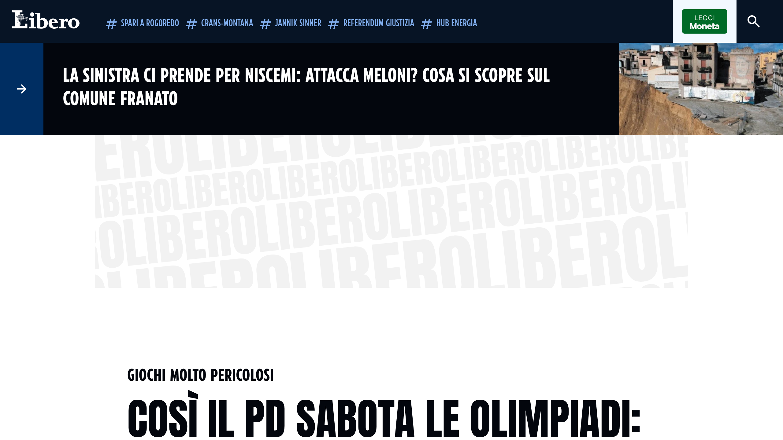 Captura de pantalla de Libero Quotidiano