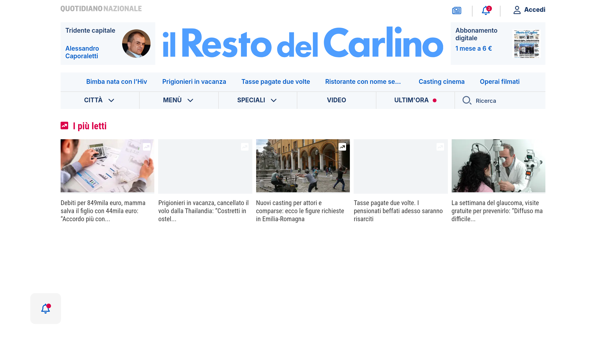 Captura de pantalla de Il Resto del Carlino