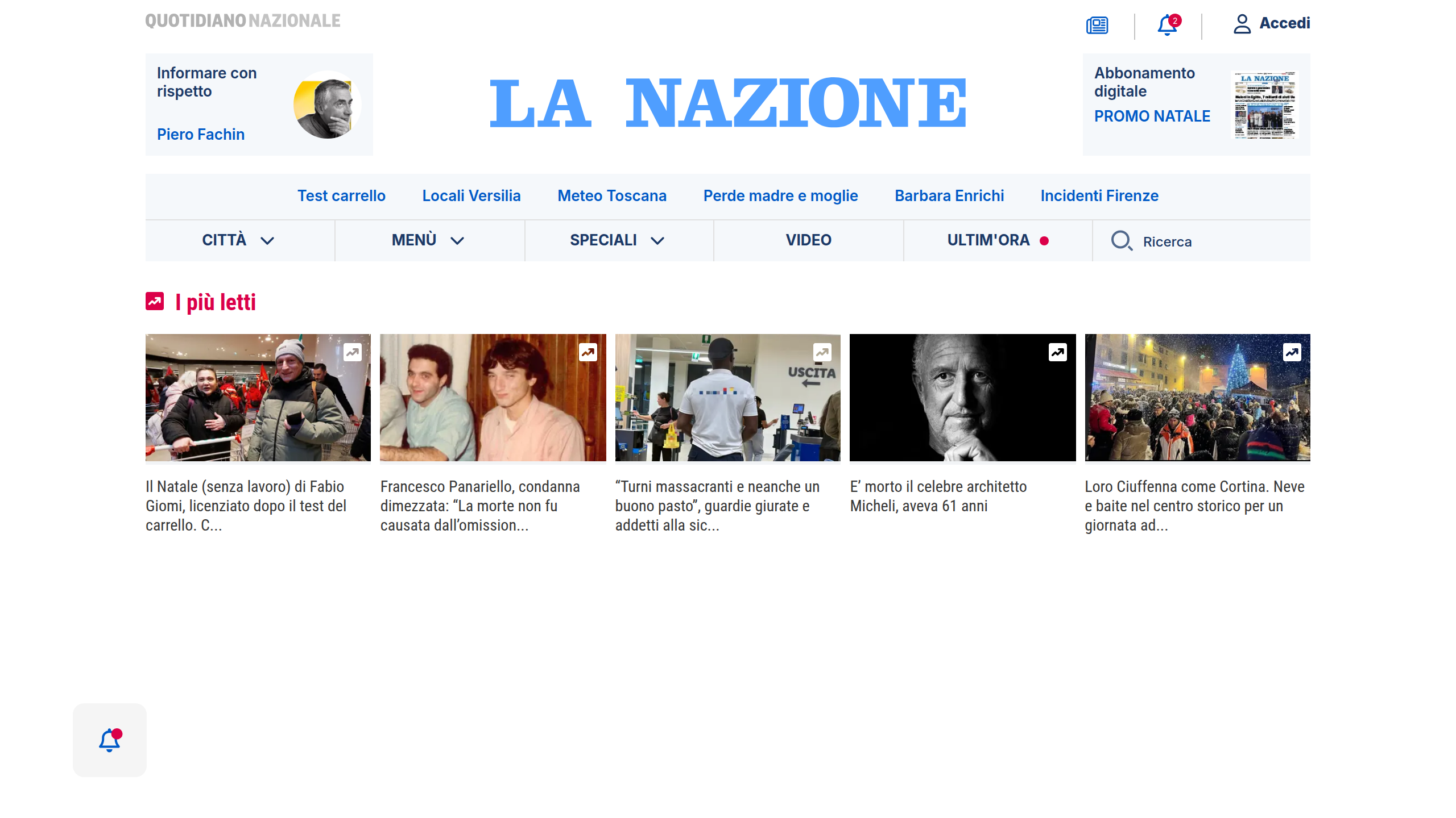 Captura de pantalla de La Nazione