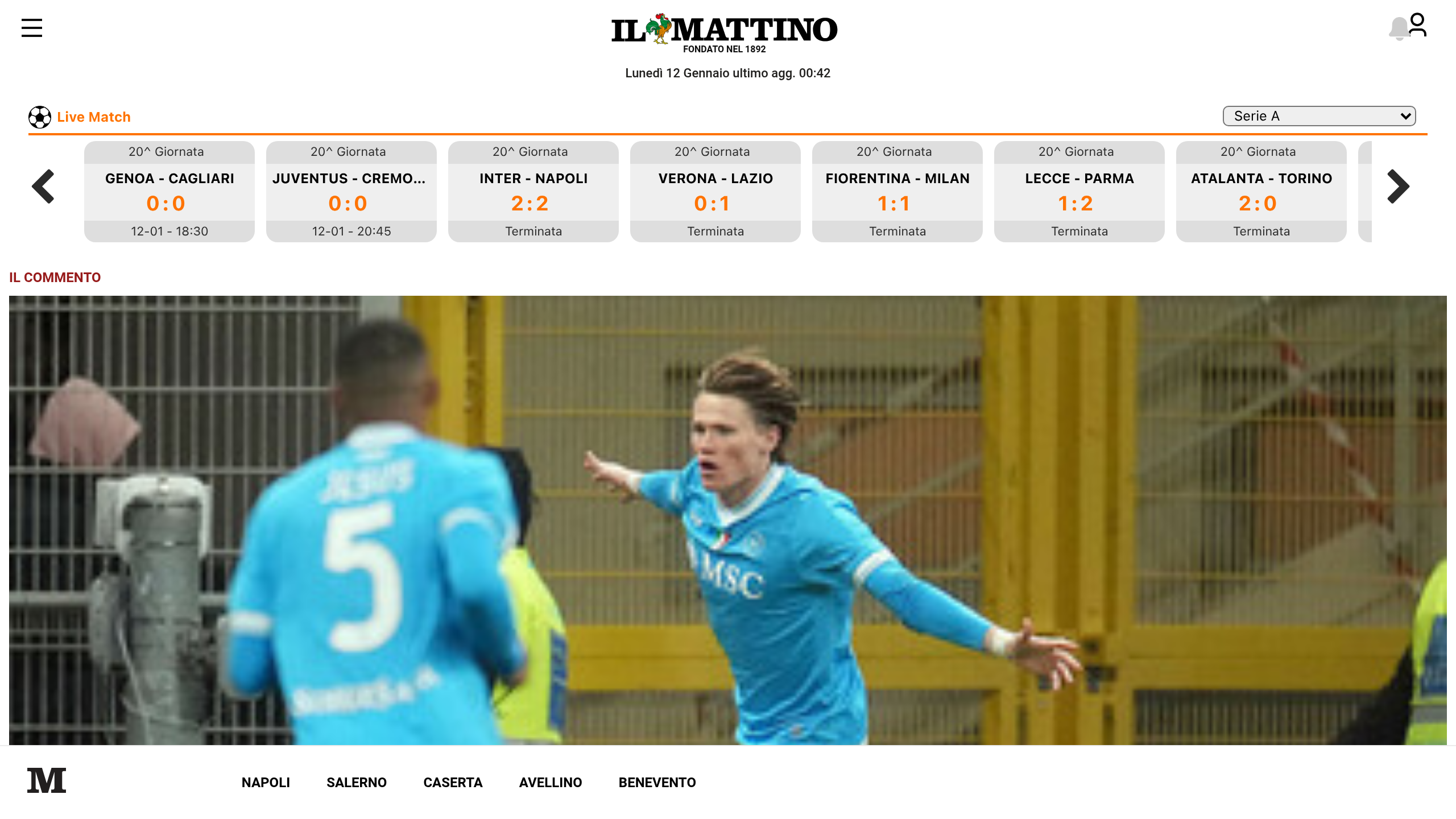 Captura de pantalla de Il Mattino