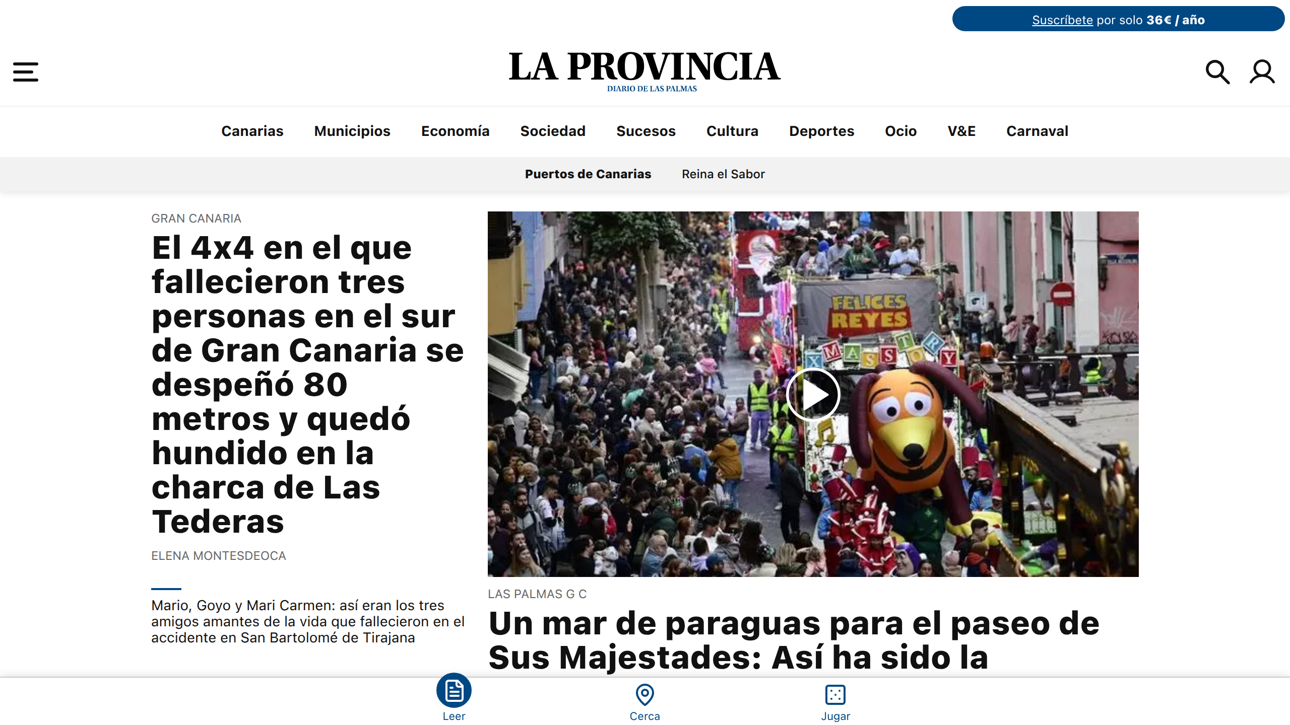 Captura de pantalla de La Provincia