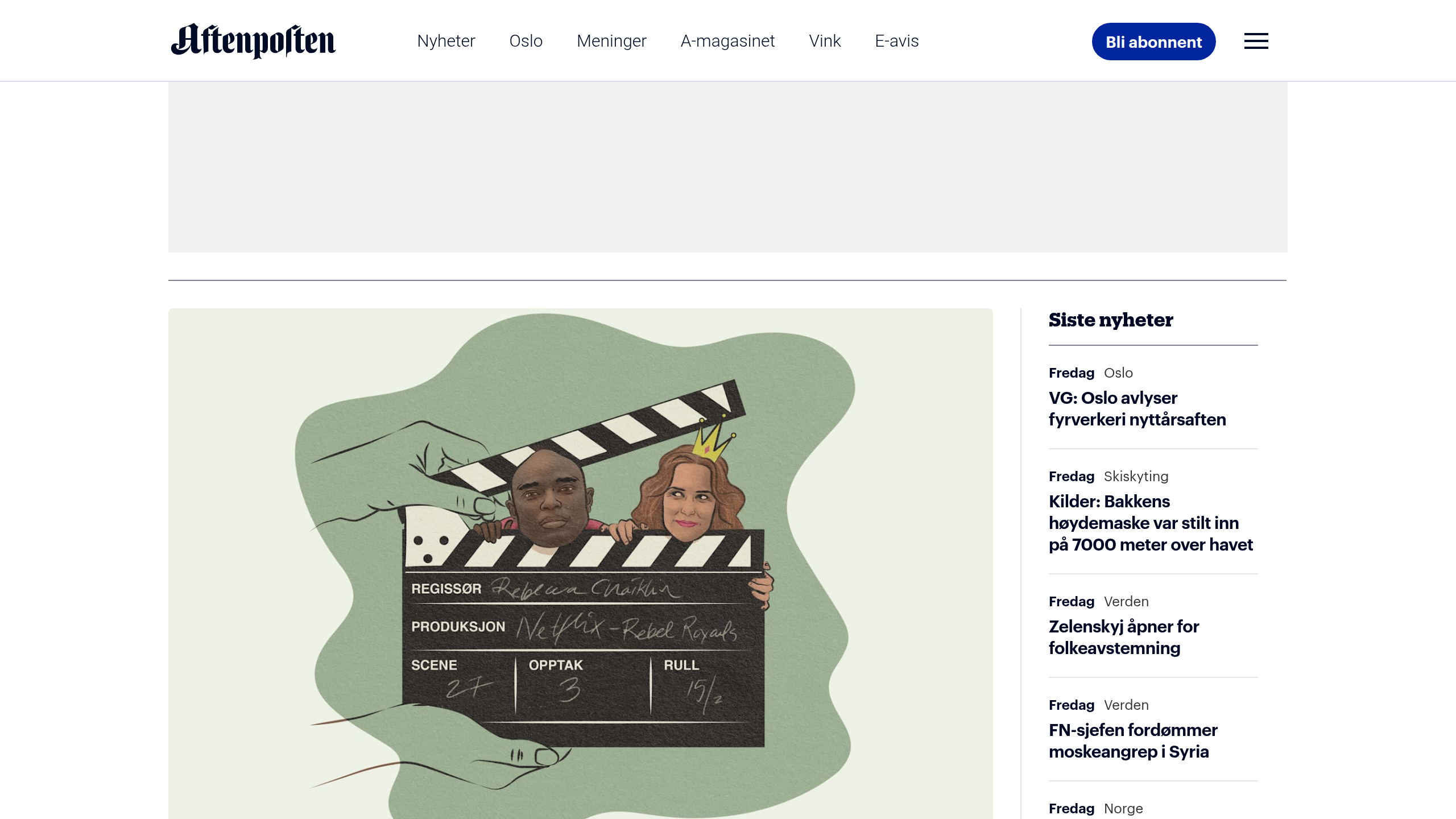 Captura de pantalla de Aftenposten