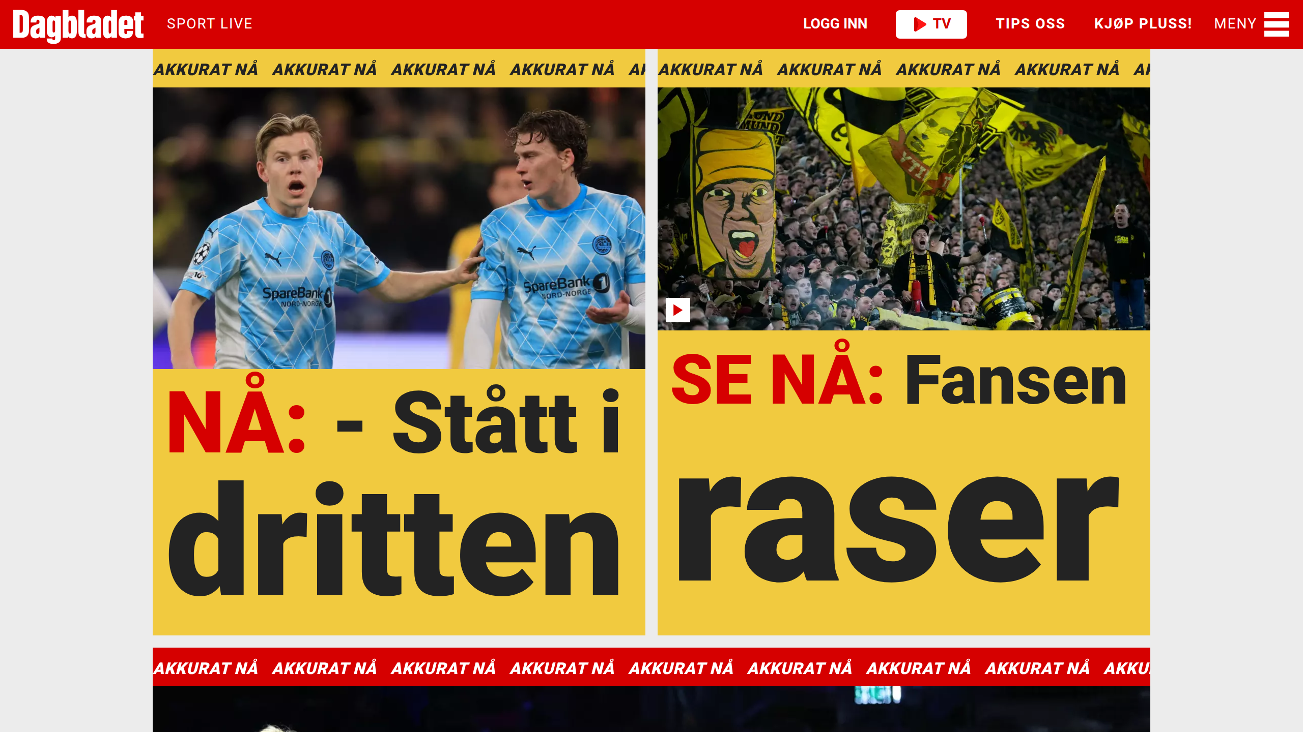 Captura de pantalla de Dagbladet