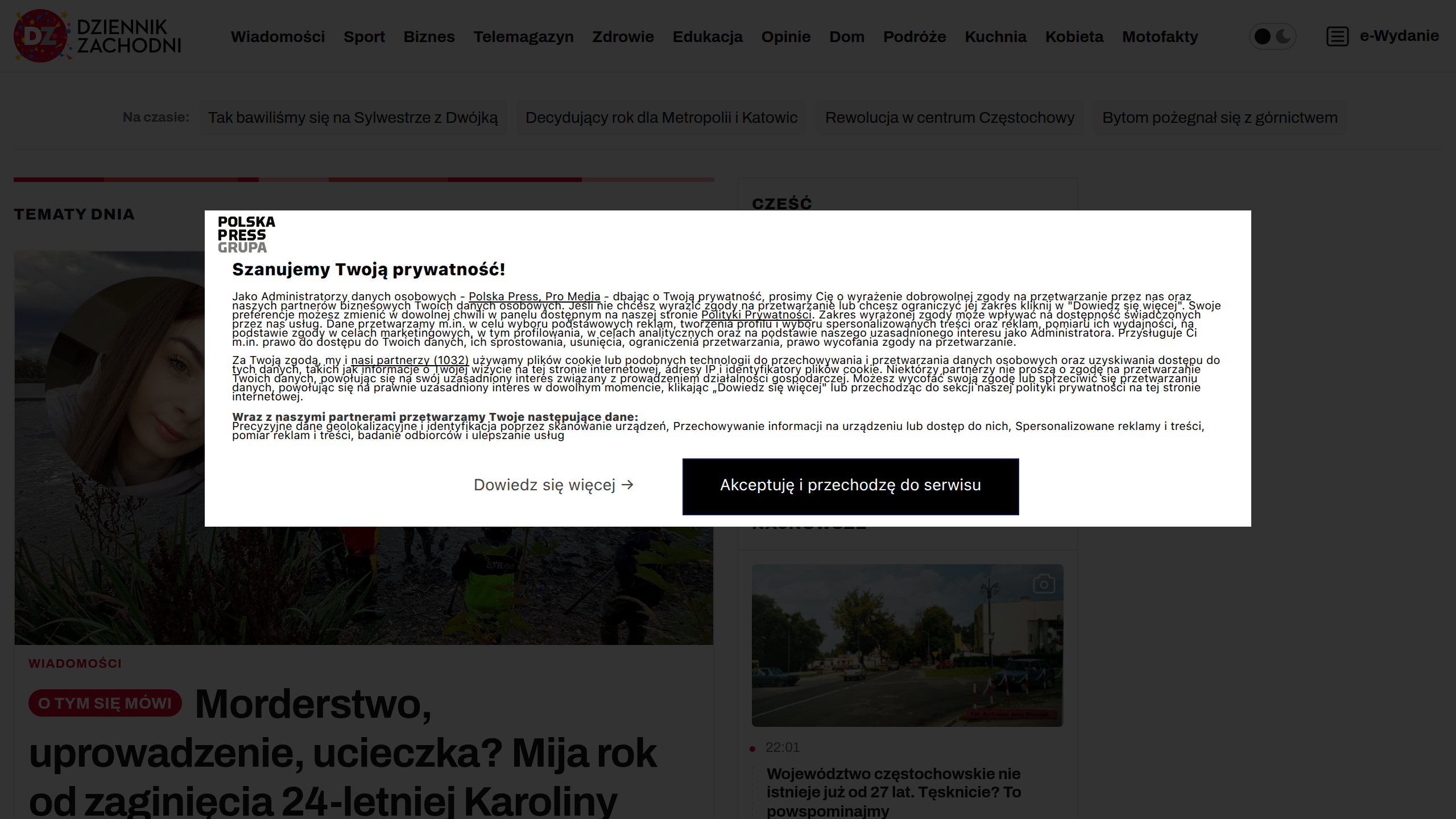 Captura de pantalla de Dziennik Zachodni