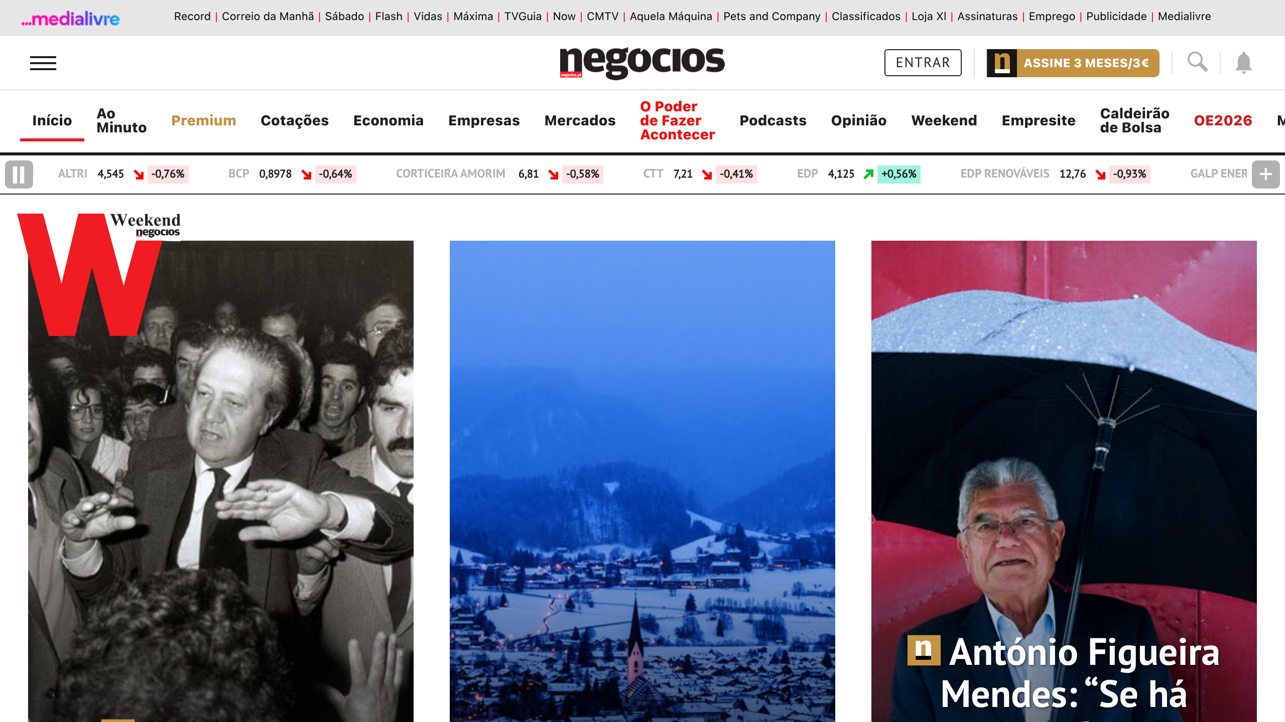 Captura de pantalla de Jornal de Negócios