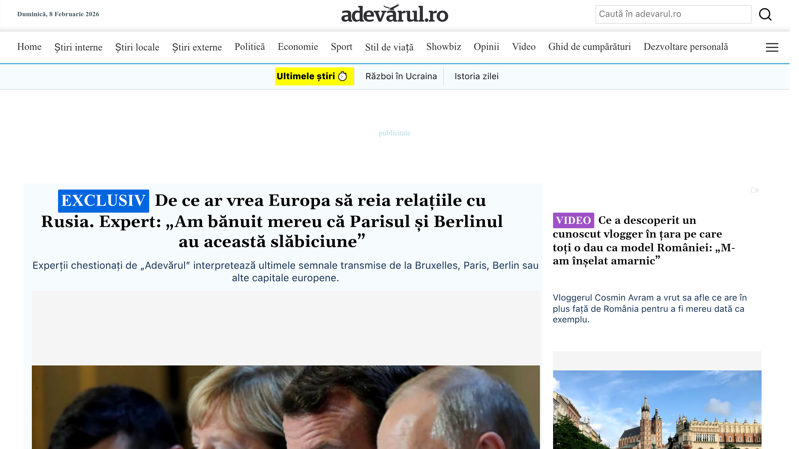 Captura de pantalla de Adevarul