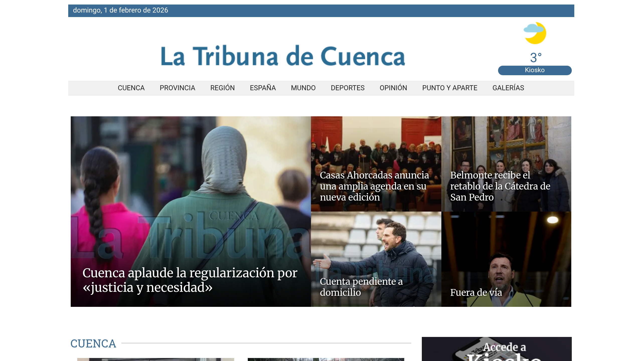 Captura de pantalla de La Tribuna de Cuenca