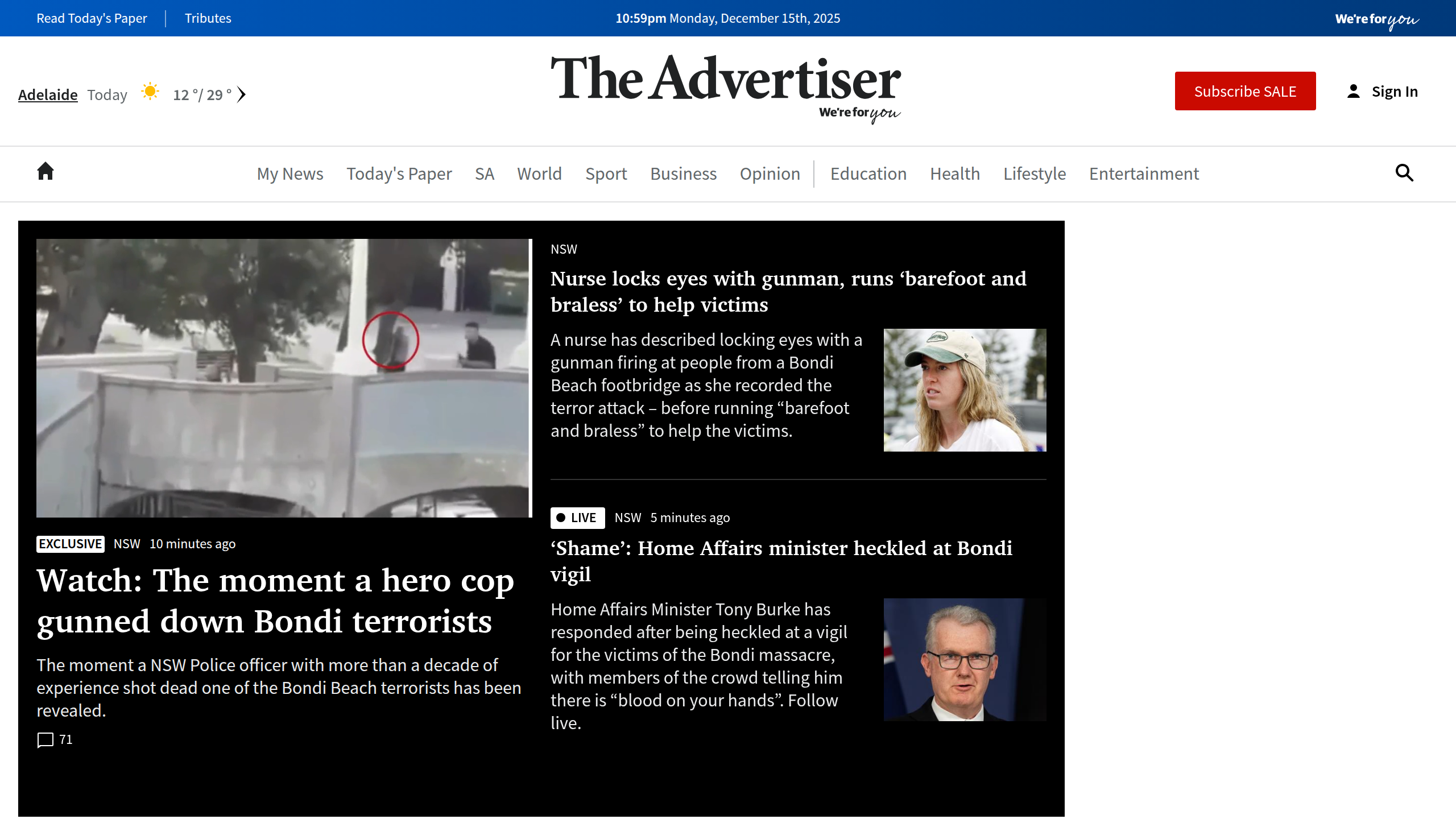 Captura de pantalla de The Advertiser