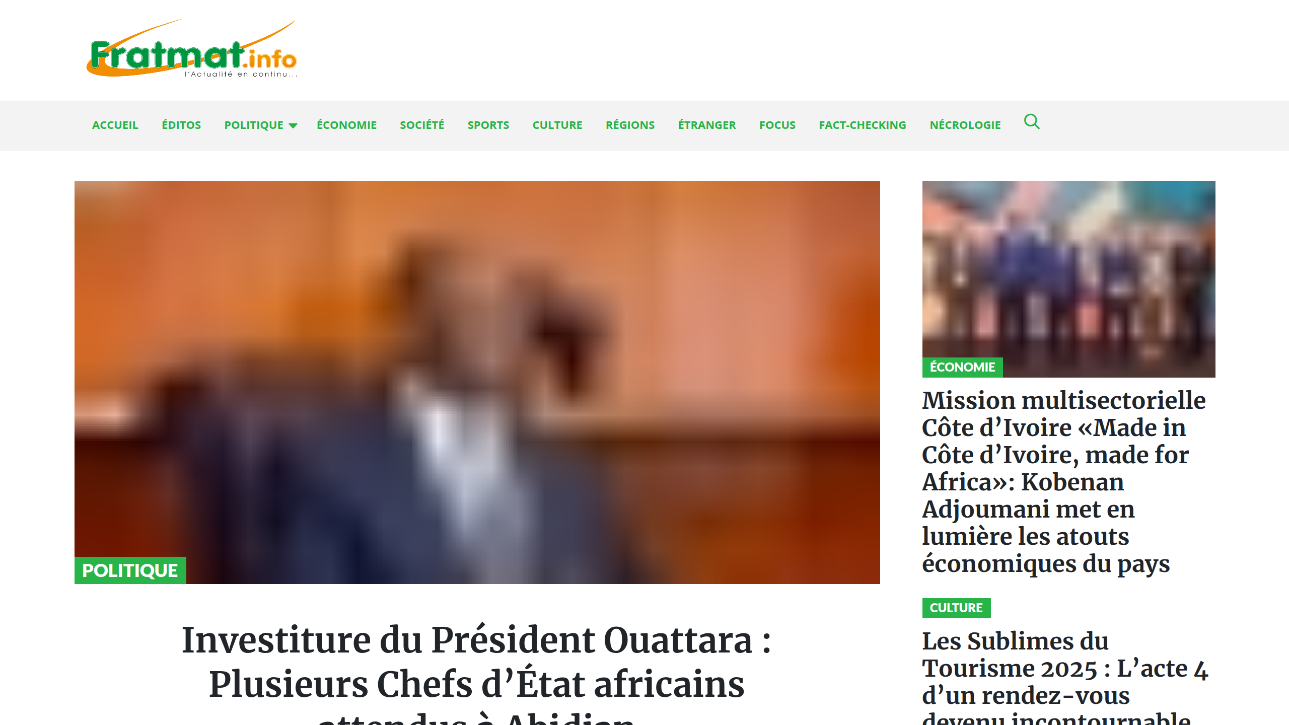 Captura de pantalla de Fraternité Matin