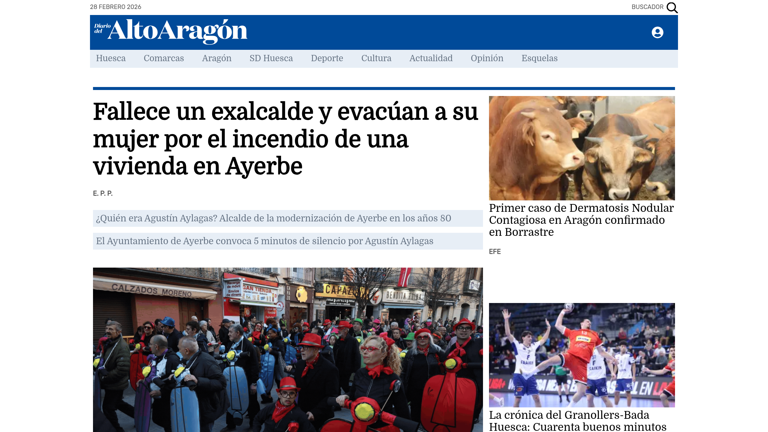 Captura de pantalla de Diario del Alto Aragón