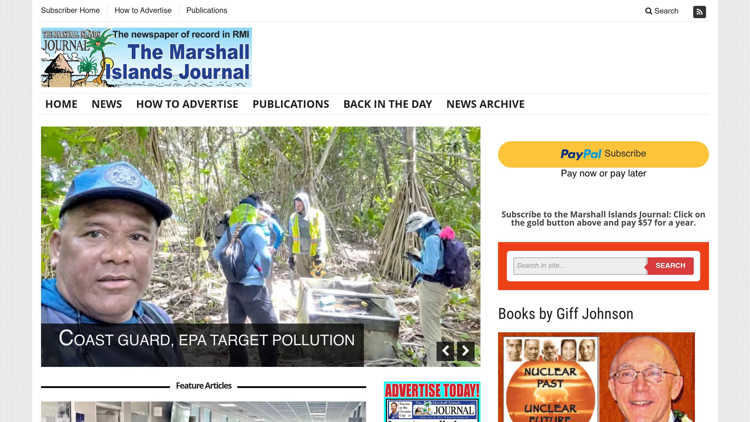 Captura de pantalla de The Marshall Islands Journal