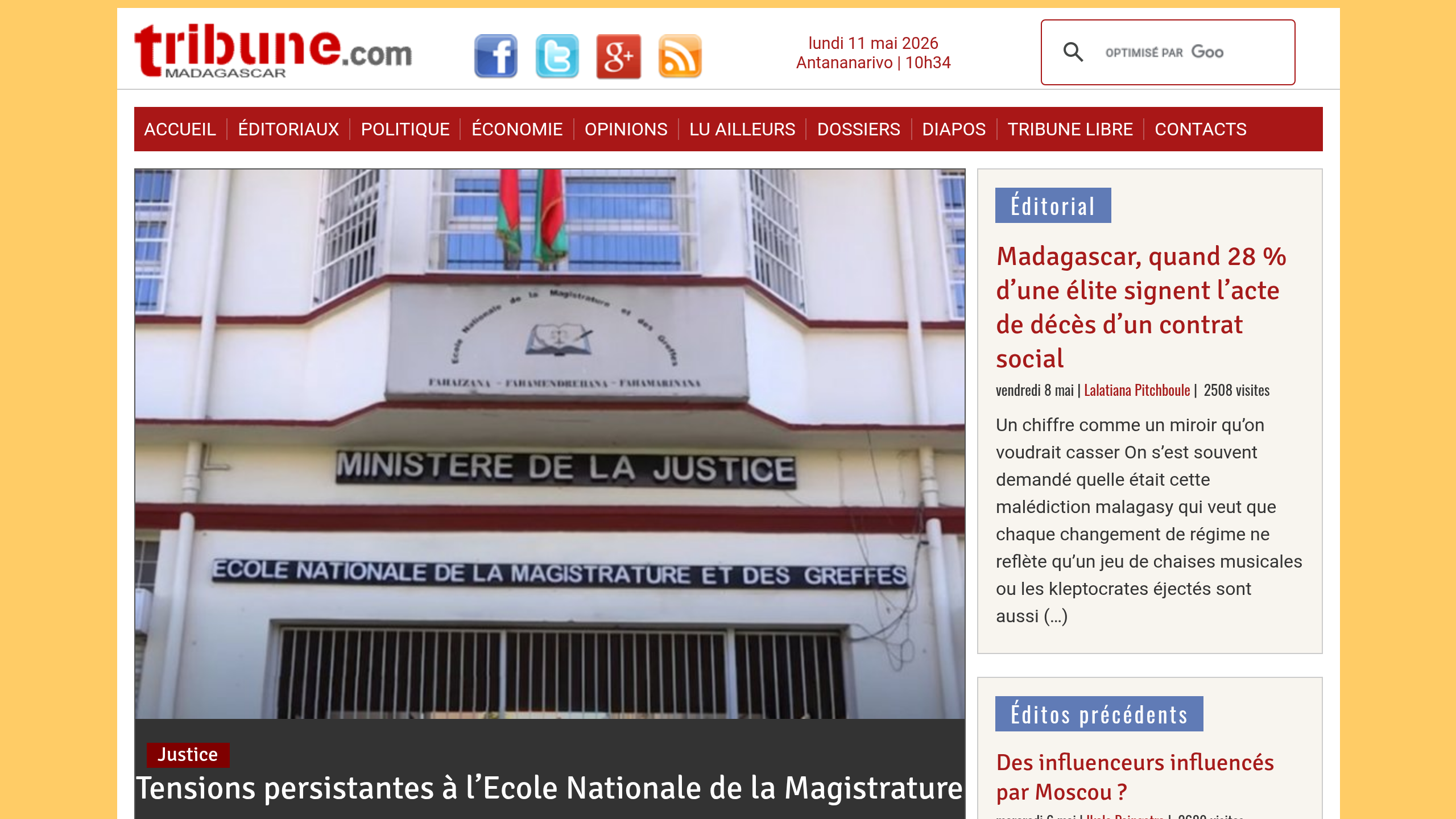 Captura de pantalla de Madagascar Tribune
