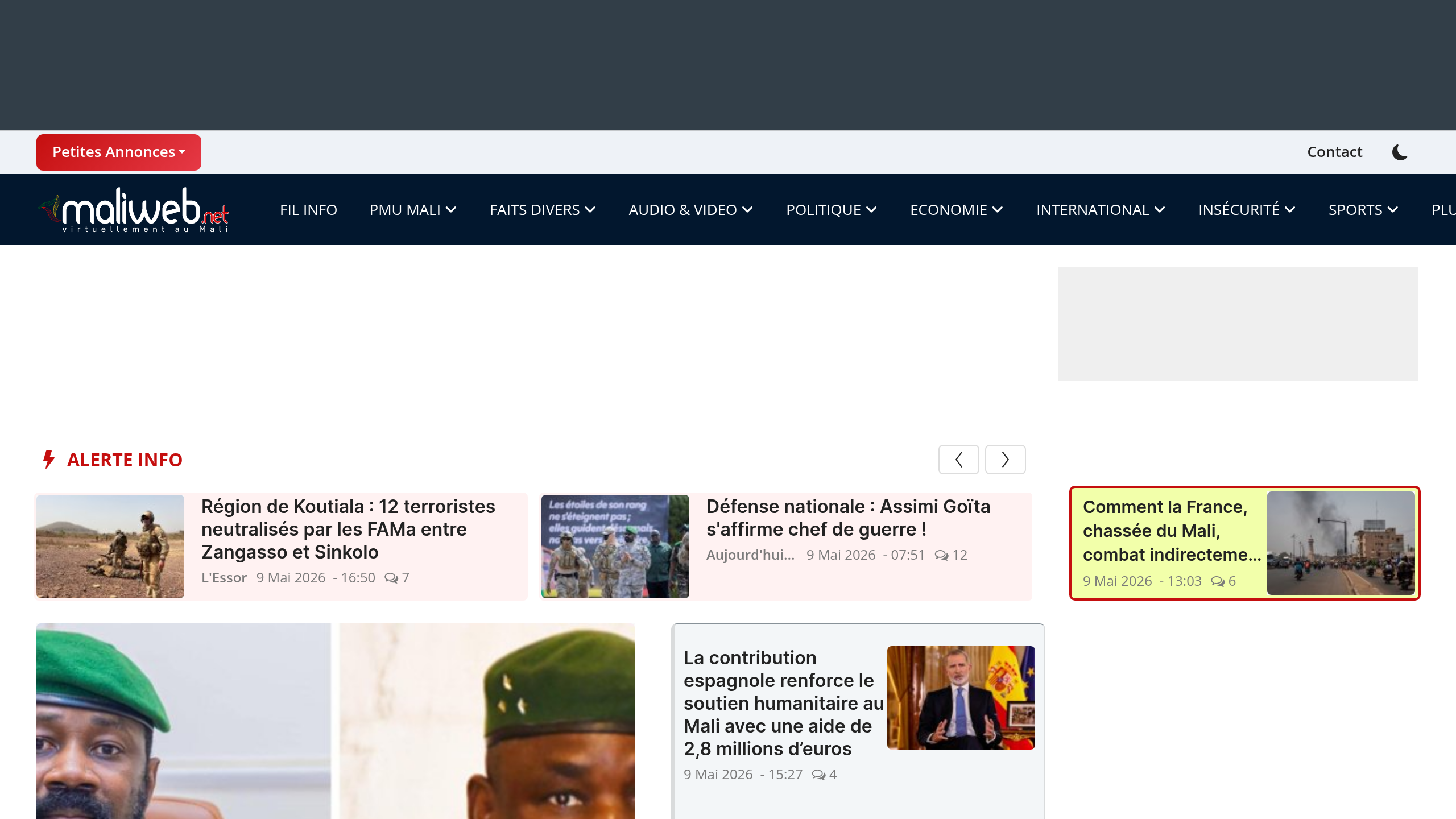 Captura de pantalla de Mali Web