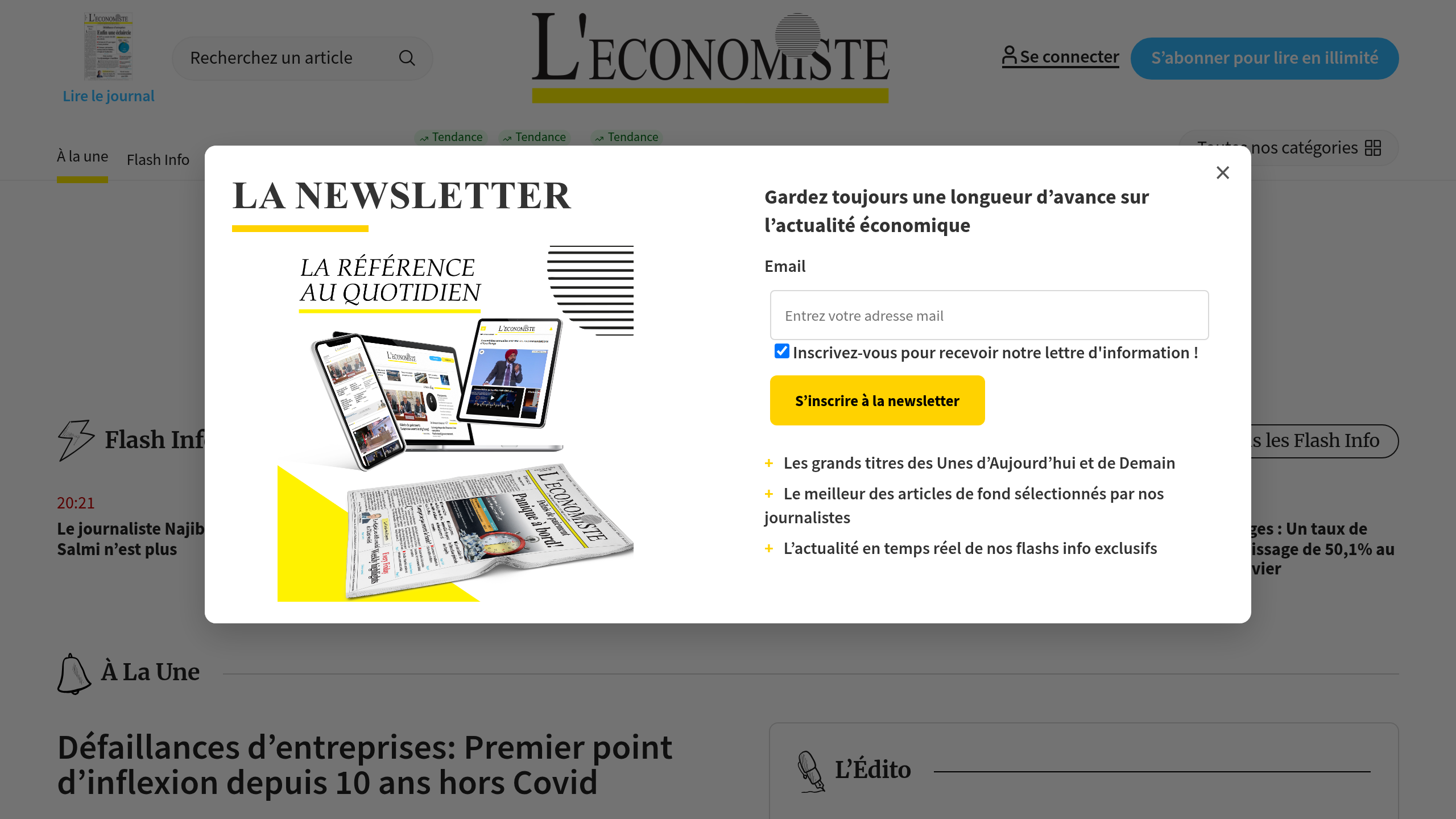 Captura de pantalla de L’Economiste