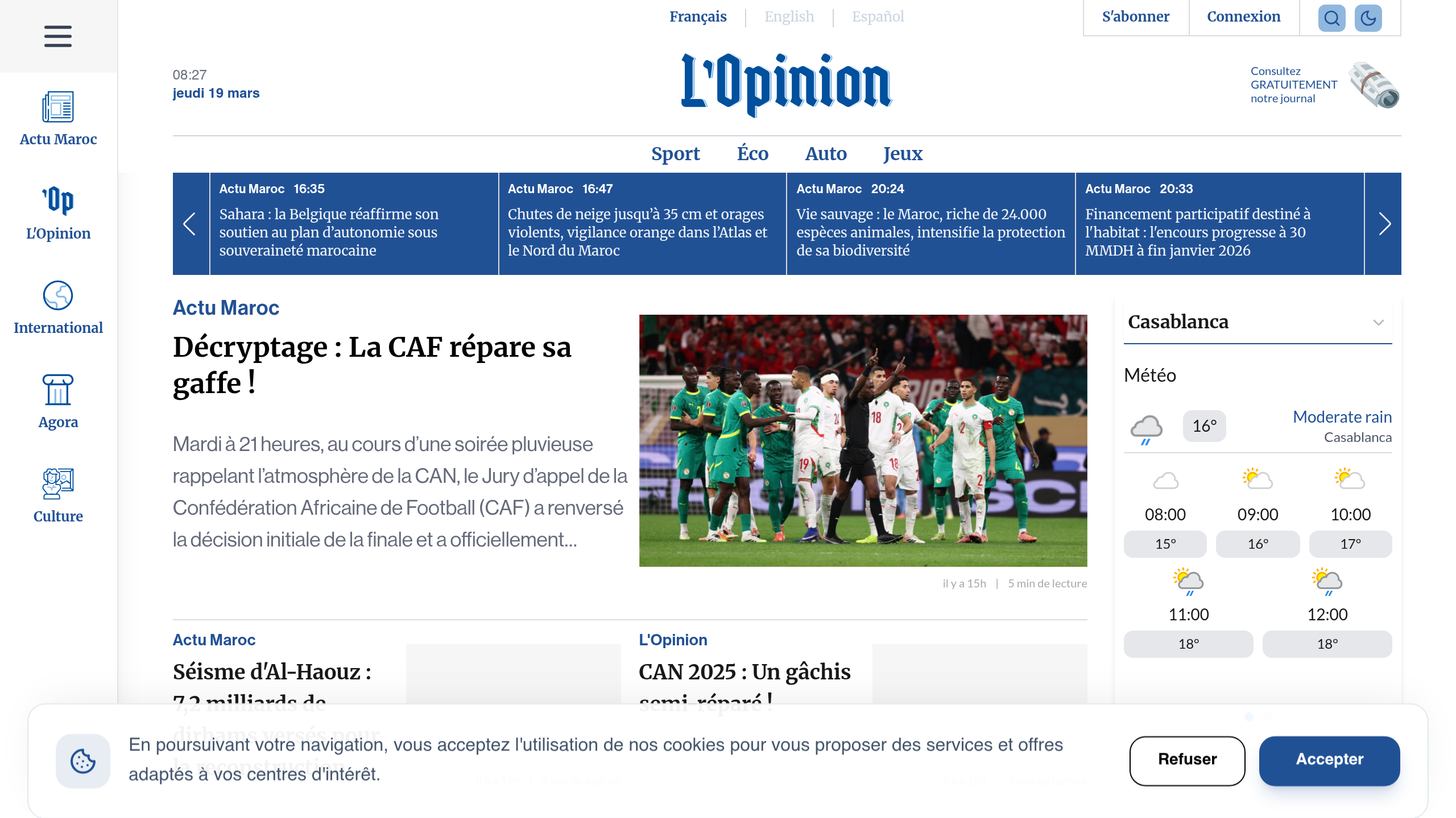Captura de pantalla de L’Opinion