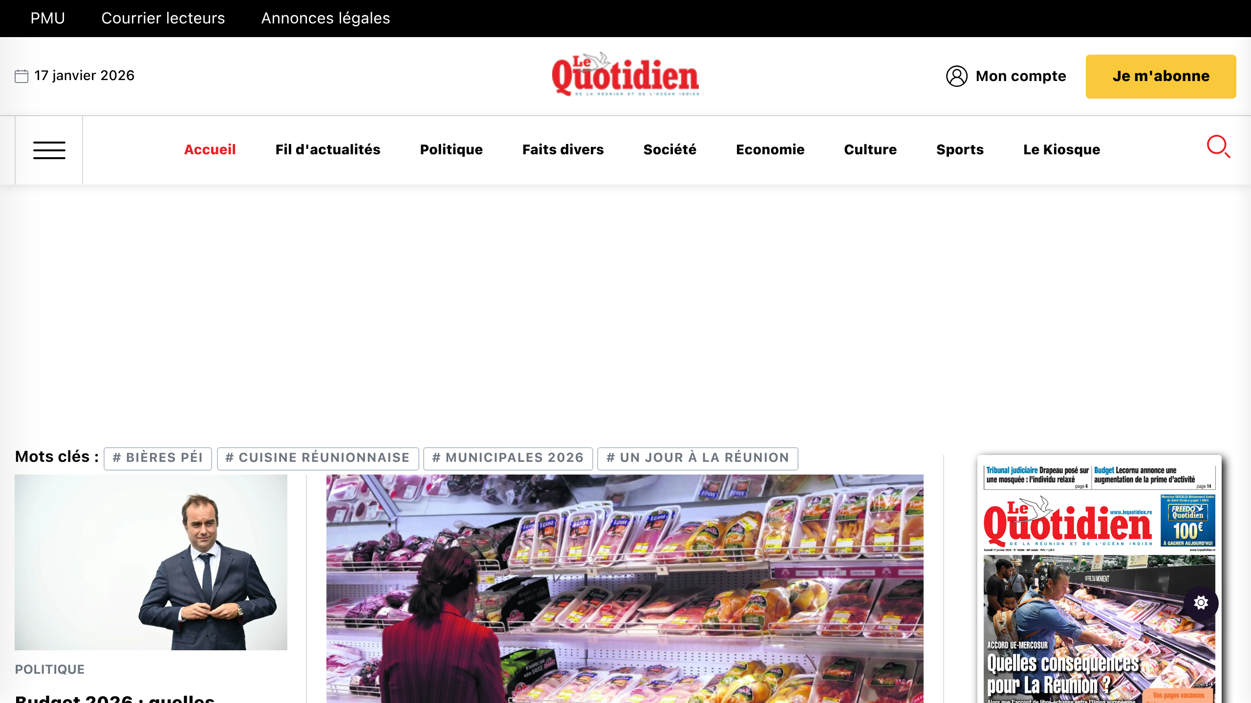 Captura de pantalla de Le Quotidien de la Réunion