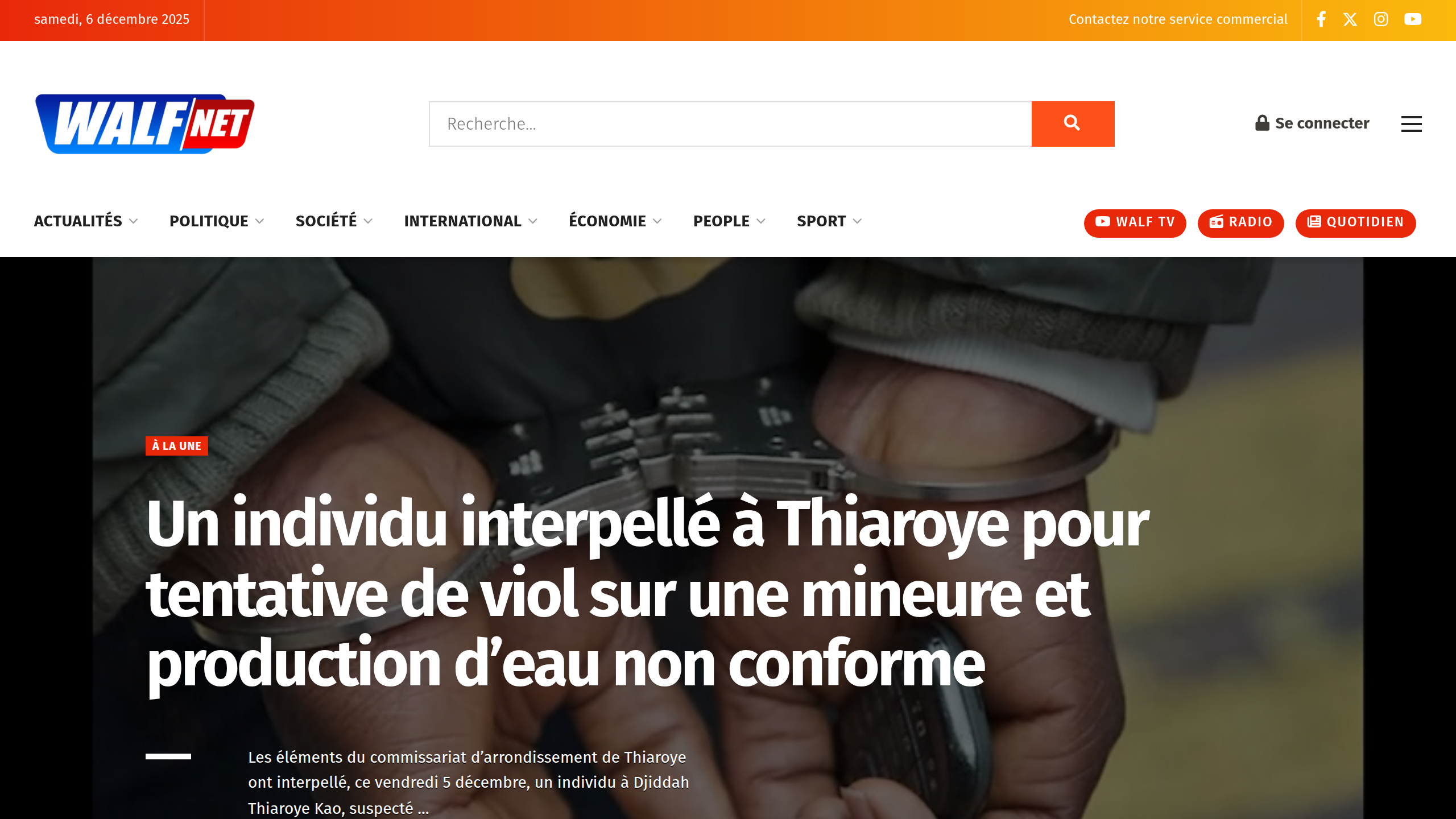 Captura de pantalla de Walf Fadjri