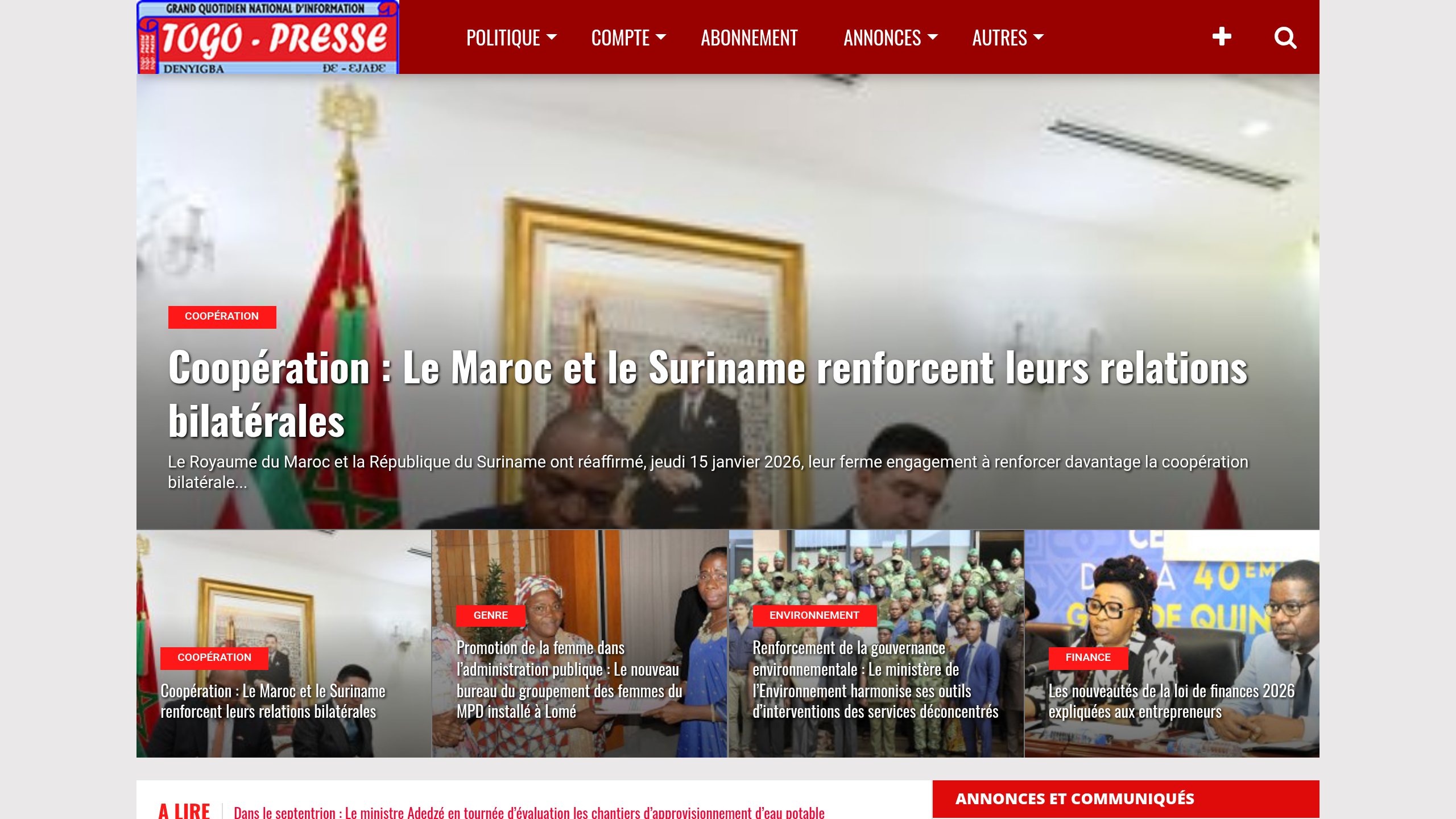 Captura de pantalla de Togo-Presse