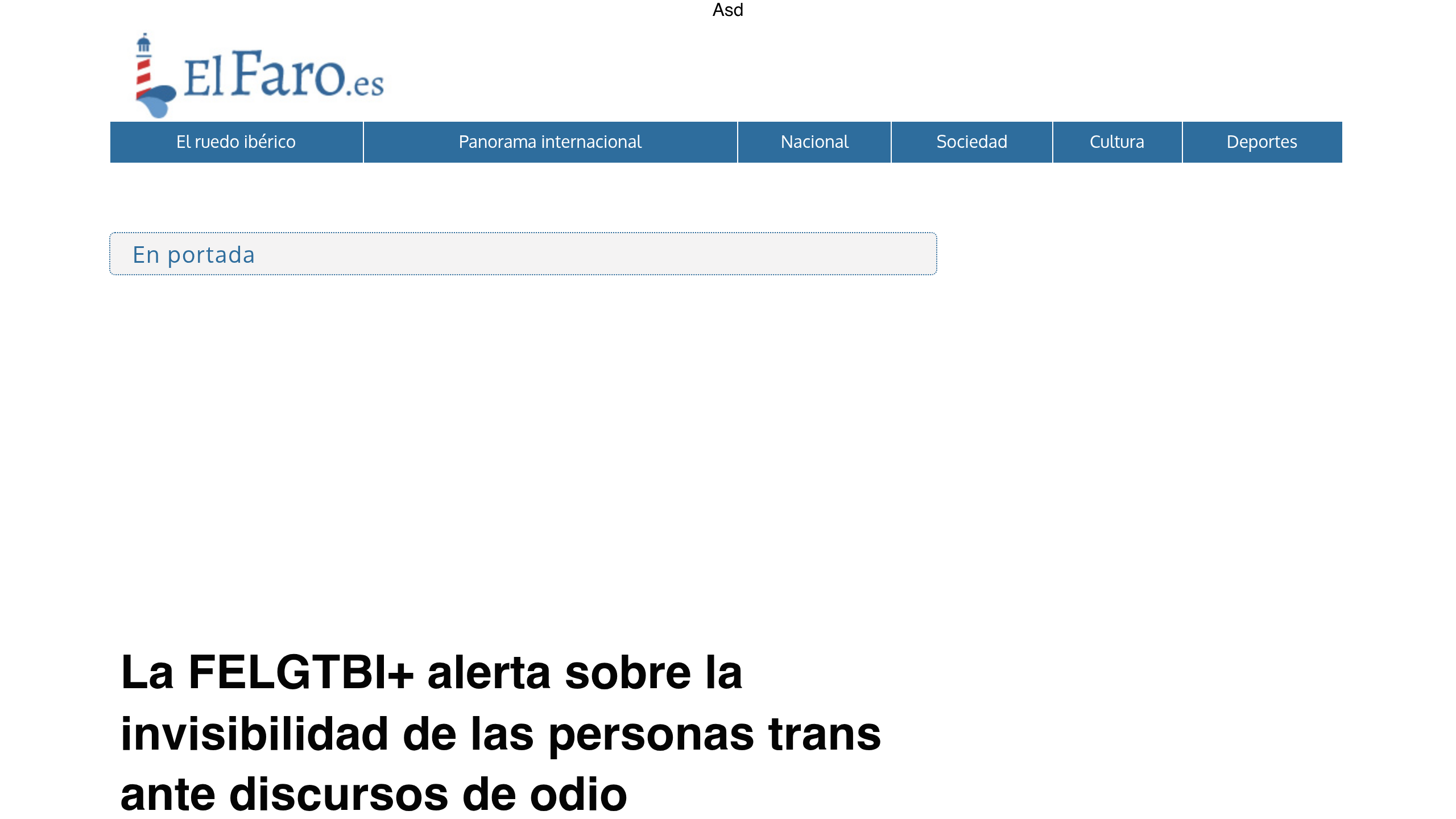 Captura de pantalla de El Faro Digital